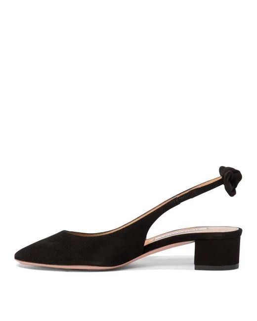 Aquazzura o1s22i1n1024 Bow Tie Slingback Pumps in Black Size US 8 / IT 38 - 3 Thumbnail