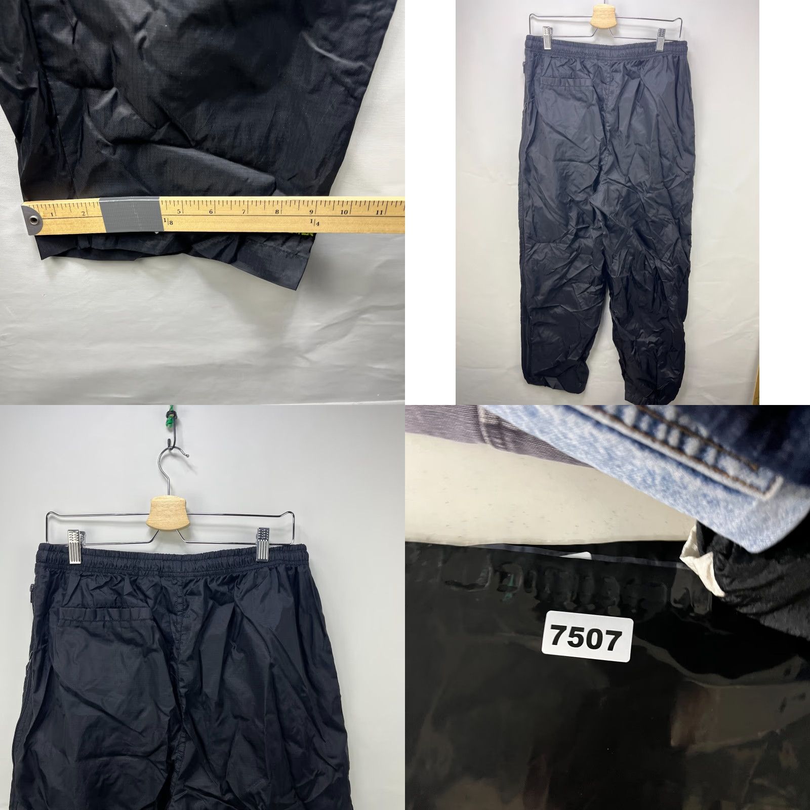 Starter VINTAGE Starter Track Pants Windbreaker Swishy Pants Large Black Mens Size US 33 - 8 Thumbnail