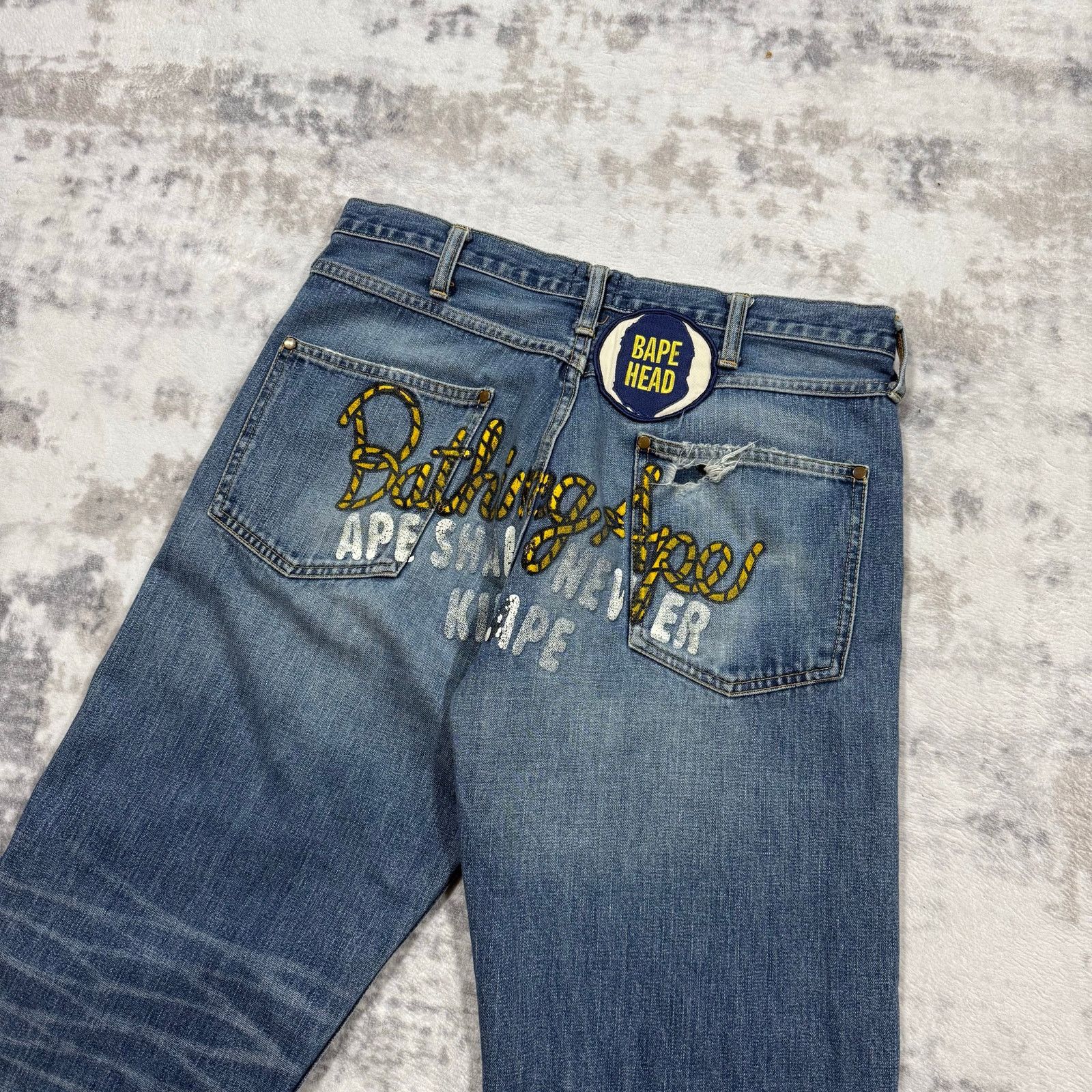 Bape × Nigo Authentic Bape 2000’s Champion Logo Jeans 30 Size US 30 / EU 46 - 2 Thumbnail