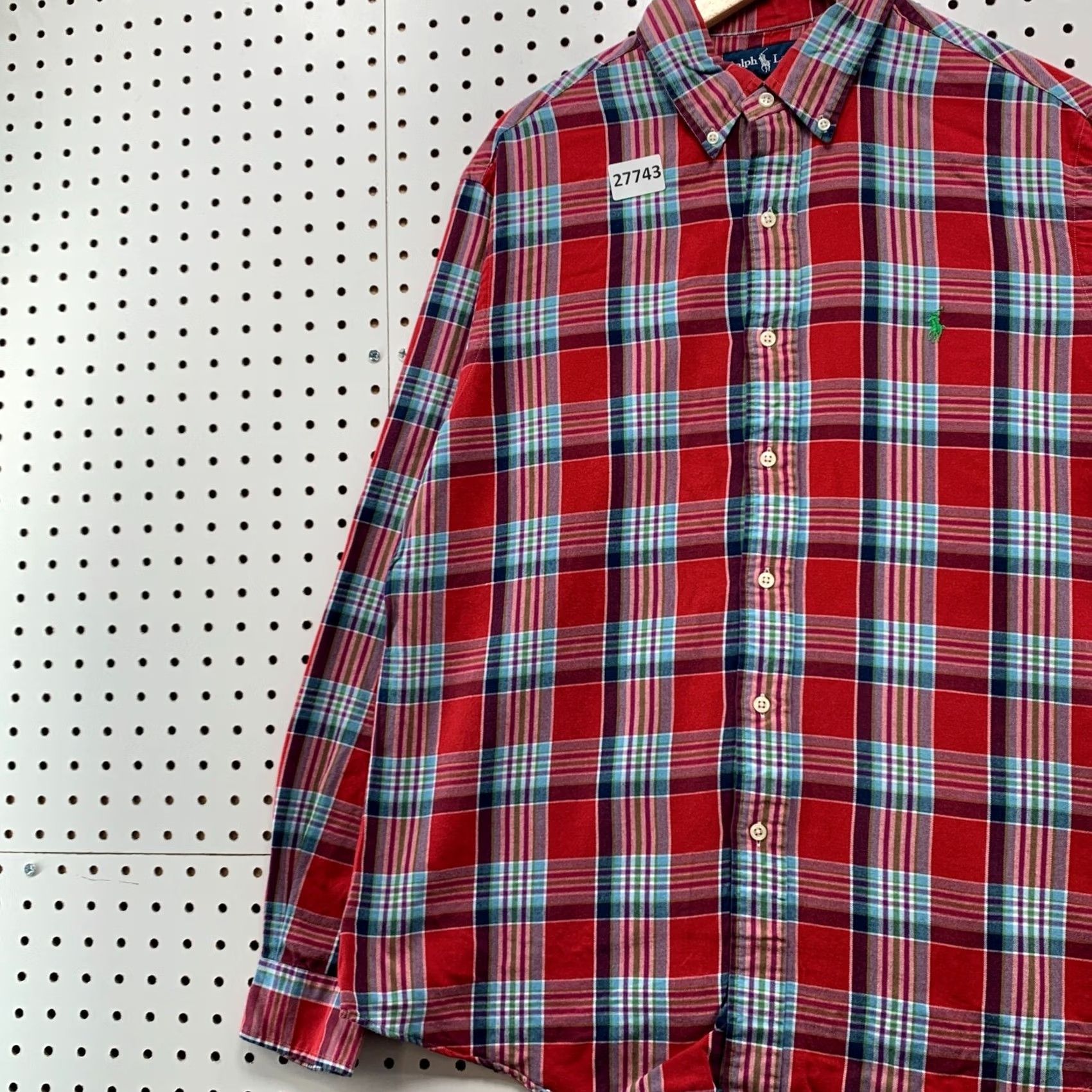 Ralph Lauren Ralph Lauren Button Down Shirt Men L Red Blue Plaid Long Sleeve Custom Fit Size US L / EU 52-54 / 3 - 3 Thumbnail
