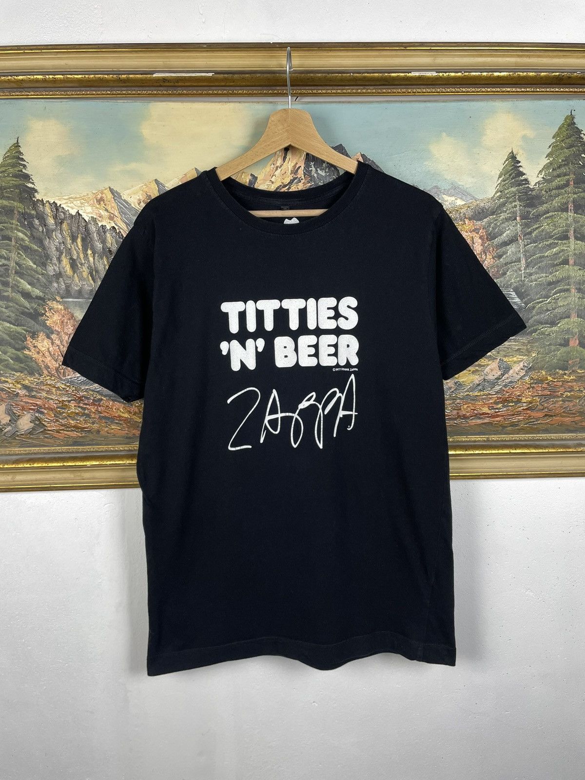 Band Tees Vintage 70’s Frank Zappa Titties N and Beer Tee Band Merch Size US M / EU 48-50 / 2 - 1 Thumbnail