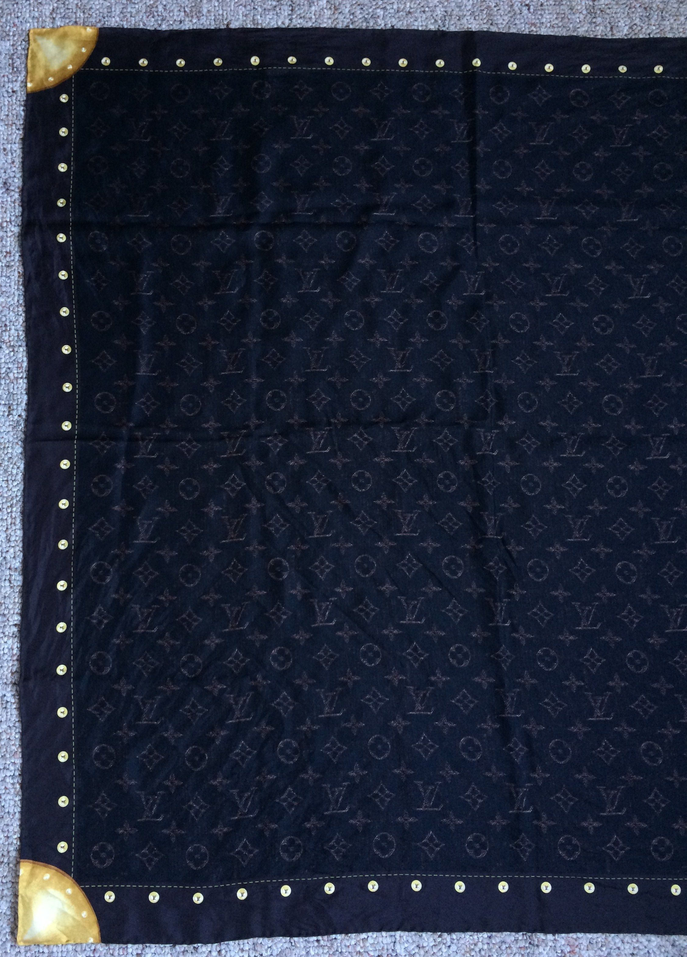 Louis Vuitton S/S 2006 Louis Vuitton Denim Monogram Silk Scarf Size ONE SIZE - 2 Thumbnail