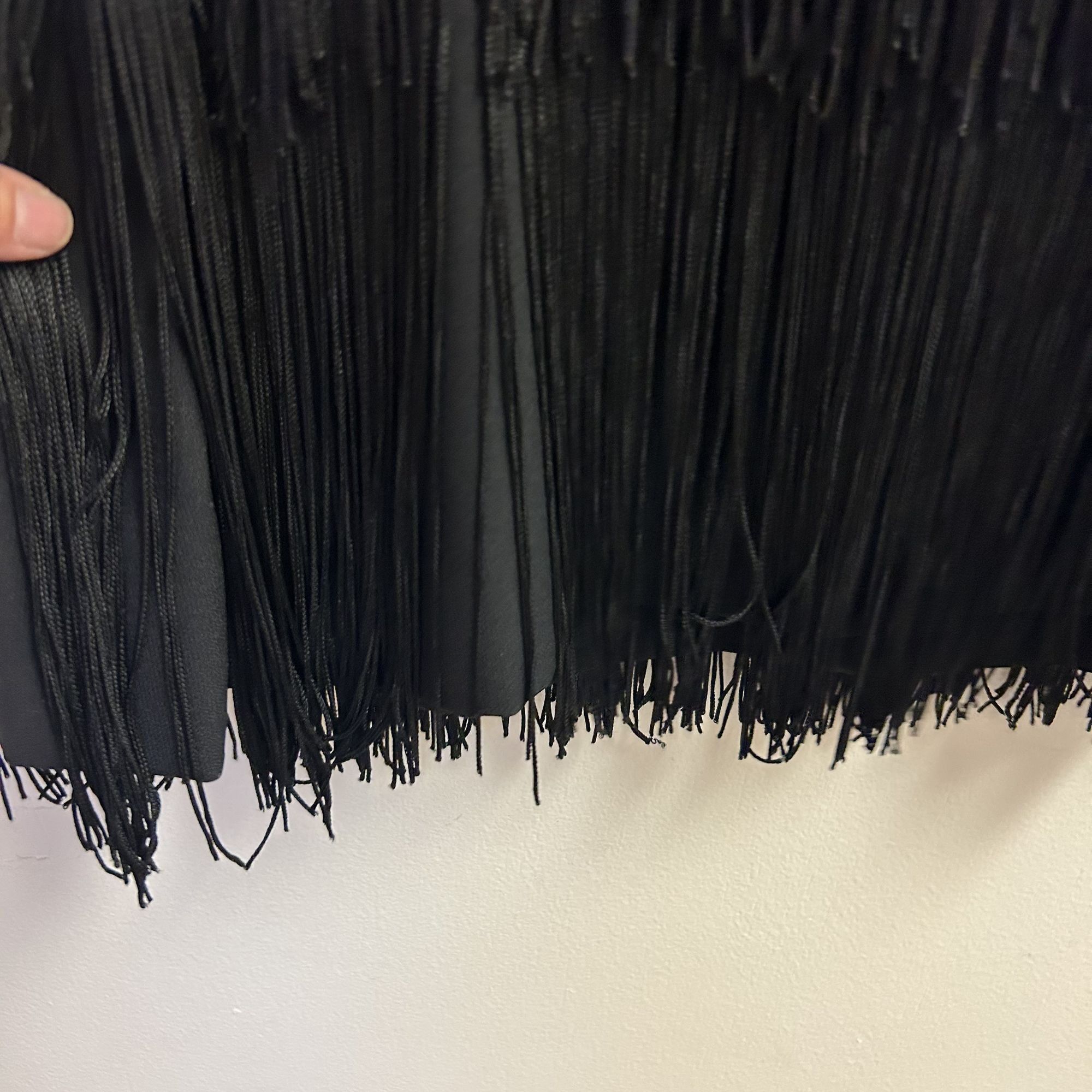 Vintage 1920's Black 3 Tier TASSEL Evening Cocktail FLAPPER Dress S Size S / US 4 / IT 40 - 13 Thumbnail