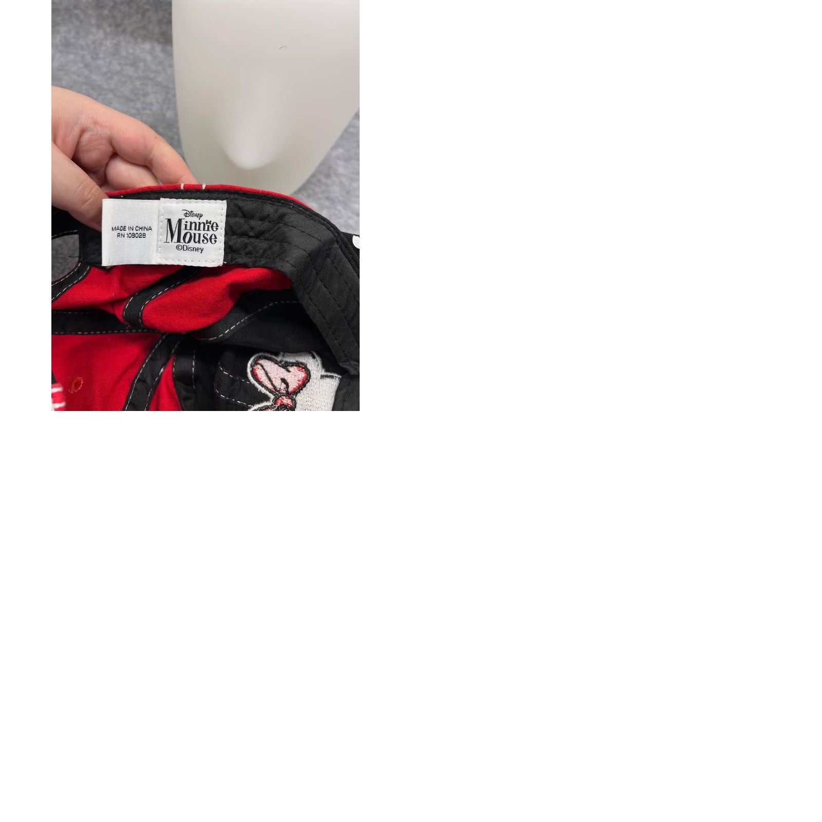 Disney Disney Hat Cap Minnie Mouse Adult One Size Black Red Cotton Strap Back Cap Hair Accessories Size ONE SIZE - 9 Thumbnail