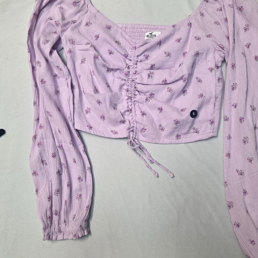 Hollister Hollister lilac long sleeve crop top bubble sleeve size SM Size S / US 4 / IT 40 - 4 Thumbnail