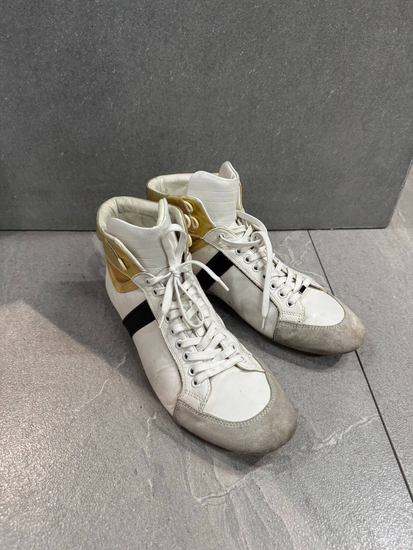Dior 2007 VOTC Dior Homme B48 Hi Top Leather Sneakers Shoes 45