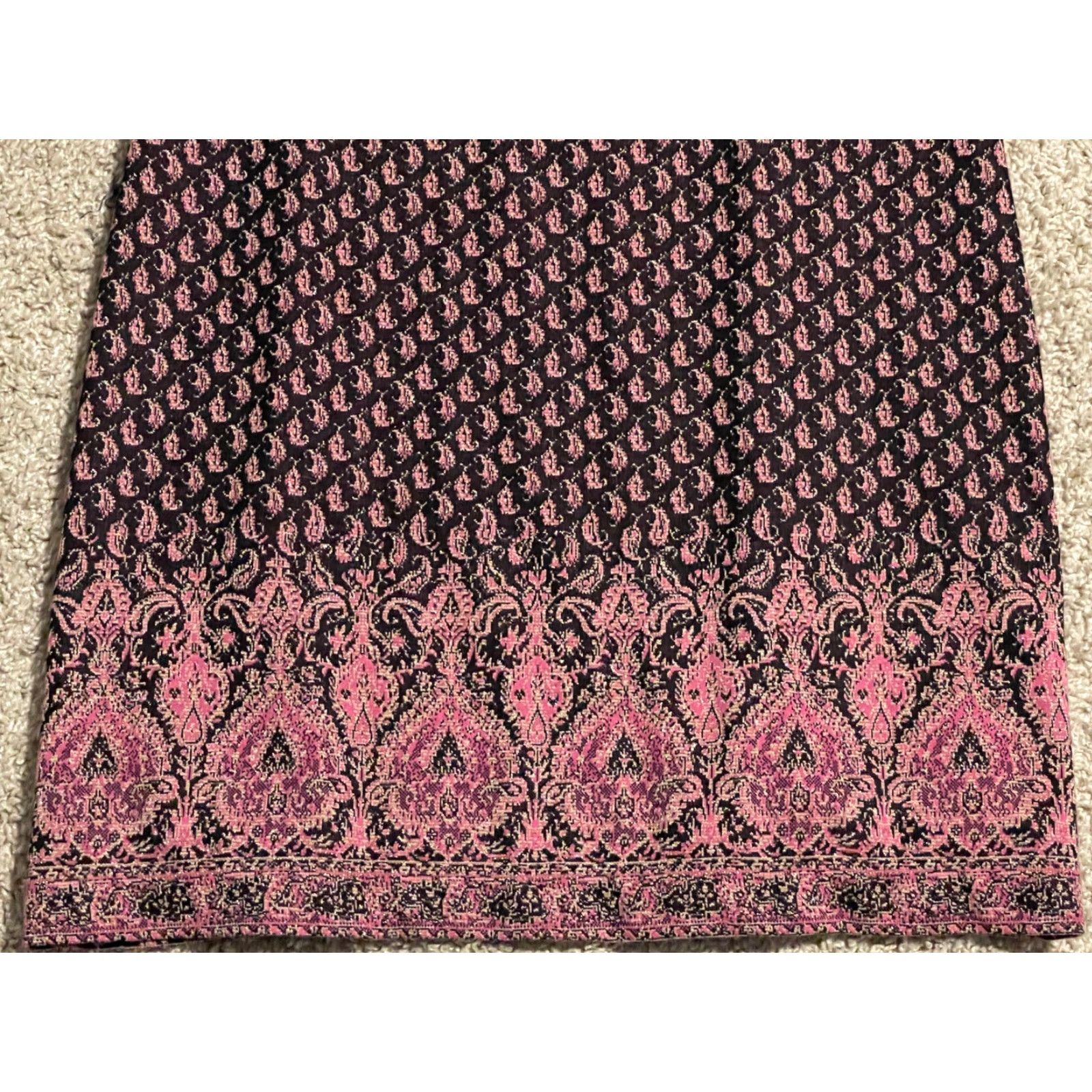 Anthropologie ANTHROPOLOGIE MAEVE Jacquard Metallic Shift Dress Boho L A-Line Knee Length Women Multicolor Size L / US 10 / IT 46 - 2 Thumbnail