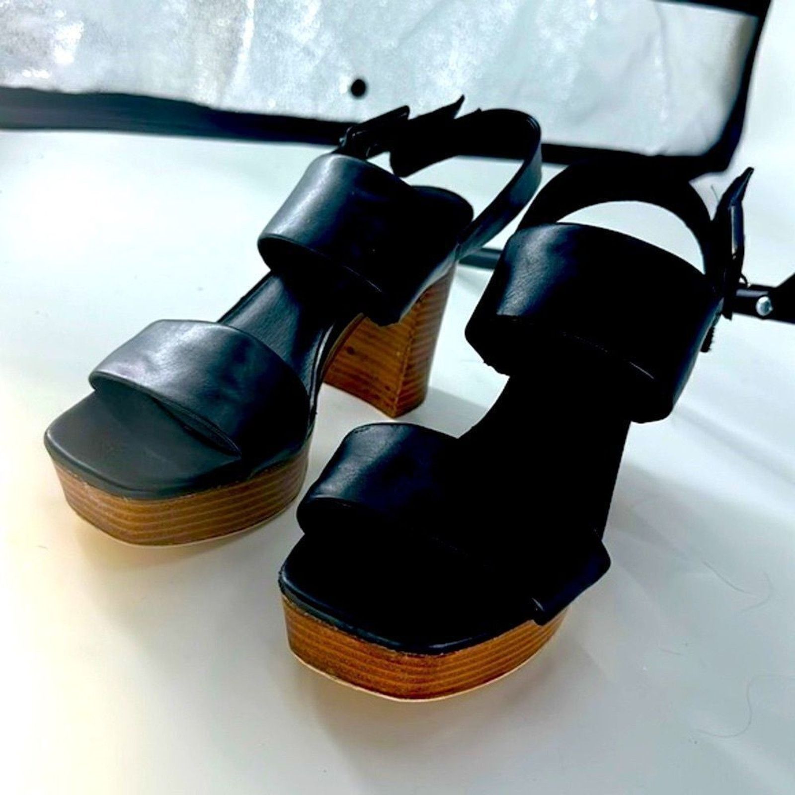 Jeffrey Campbell JEFFREY CAMPBELL Ammaly Black Slingback Platform Sandal 9 Size US 9 / IT 39 - 5 Thumbnail