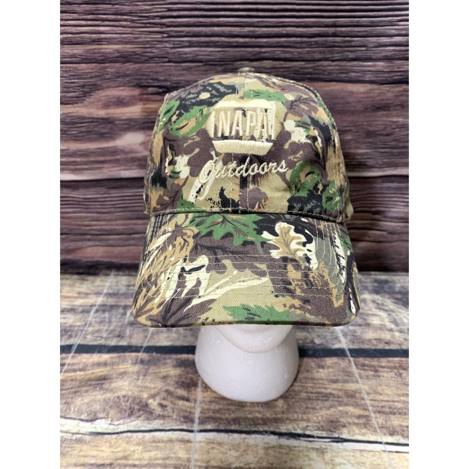 Vintage NAPA Outdoors Camouflage Hat Cap Adjustable Hook Loop Camo Know How Men Baseball Cap Adjustable Camouflage Hat Cap NAPA Outdoors Size ONE SIZE - 2 Thumbnail