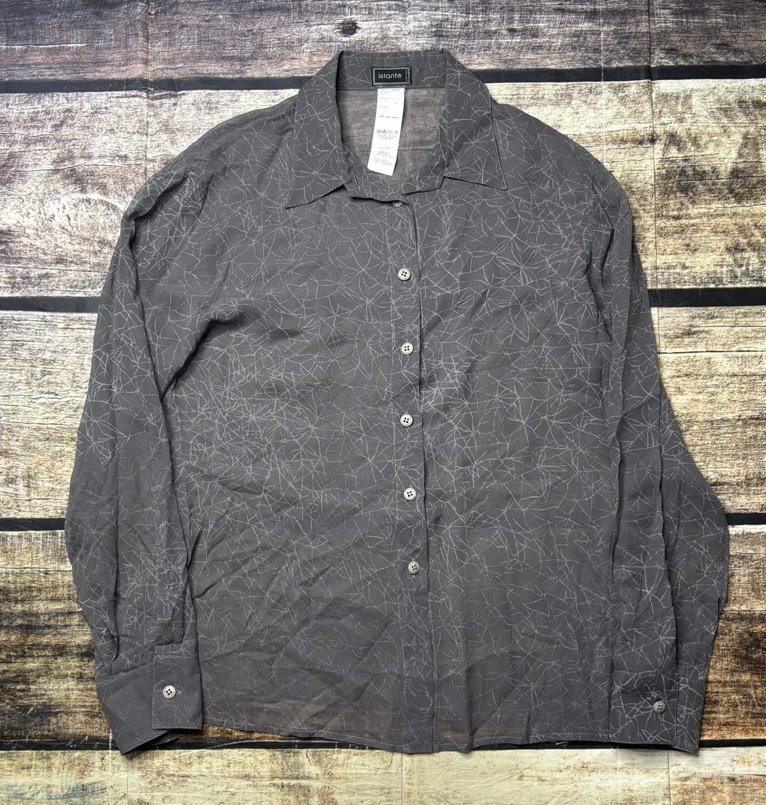 Other VTG Istante Top Womens Medium Silk Sheer Geometric Italy Size M / US 6-8 / IT 42-44 - 1 Thumbnail