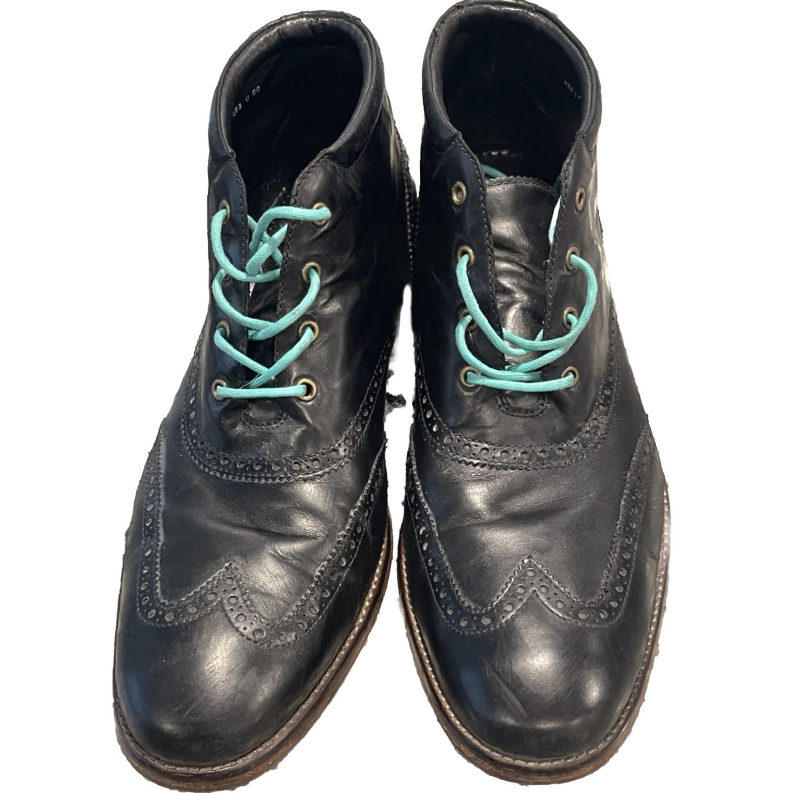Cole Haan Cole Haan Mens Boots Wing Tip Chukka Oxford Derby Lace Up Size 11.5 Black Leather Shaft Ankle M Solid Classic Size US 11.5 / EU 44-45 - 2 Thumbnail