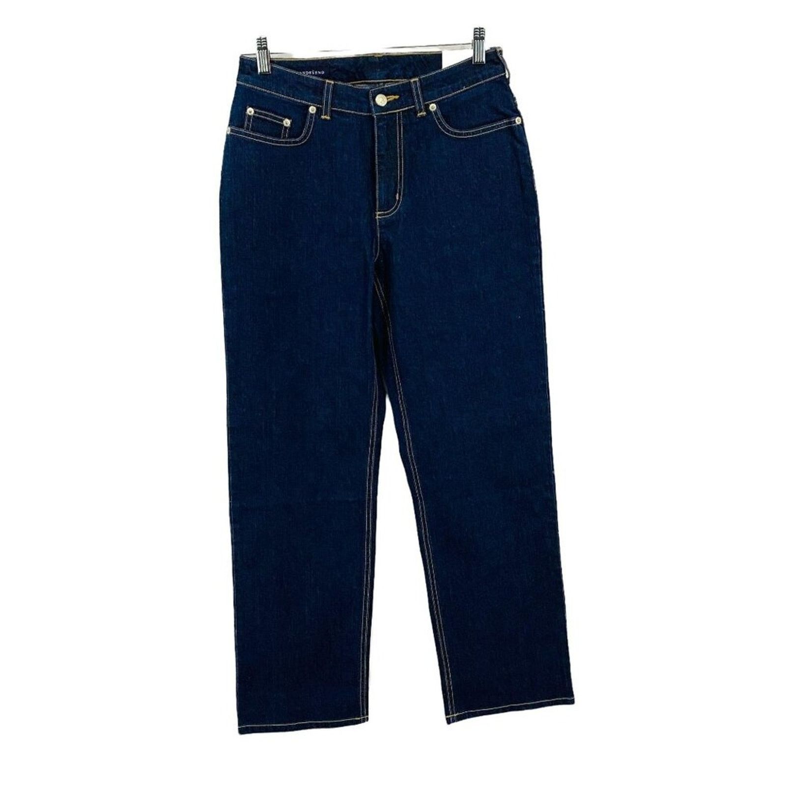 Lands' End Lands' End Womens Dark Wash Denim Size 4 Size 27" / US 4 / IT 40 - 6 Thumbnail