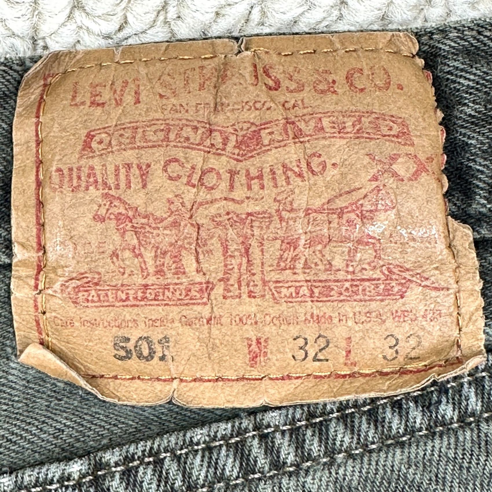 Levi's VINTAGE Levi's 501 Jeans Mens 30x30 Green Olive Denim USA Wallet Fade Size US 30 / EU 46 - 6 Thumbnail