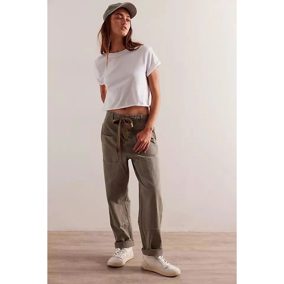 Free People NWT We The Free Hayden Carpenter Pull-On Trousers $148 LARGE Size 36" / US 14 / IT 50 - 2 Thumbnail