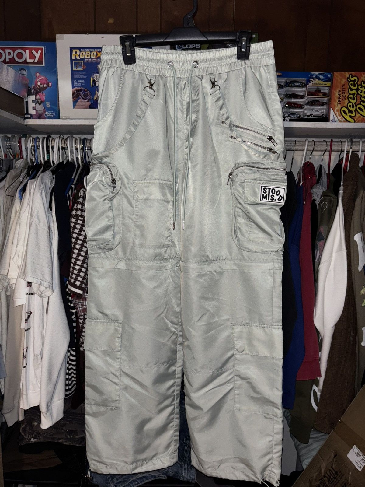 Misunderstood Mxstood Grey Nylon Utility Convertible Cargos Size US 32 / EU 48 - 1 Thumbnail