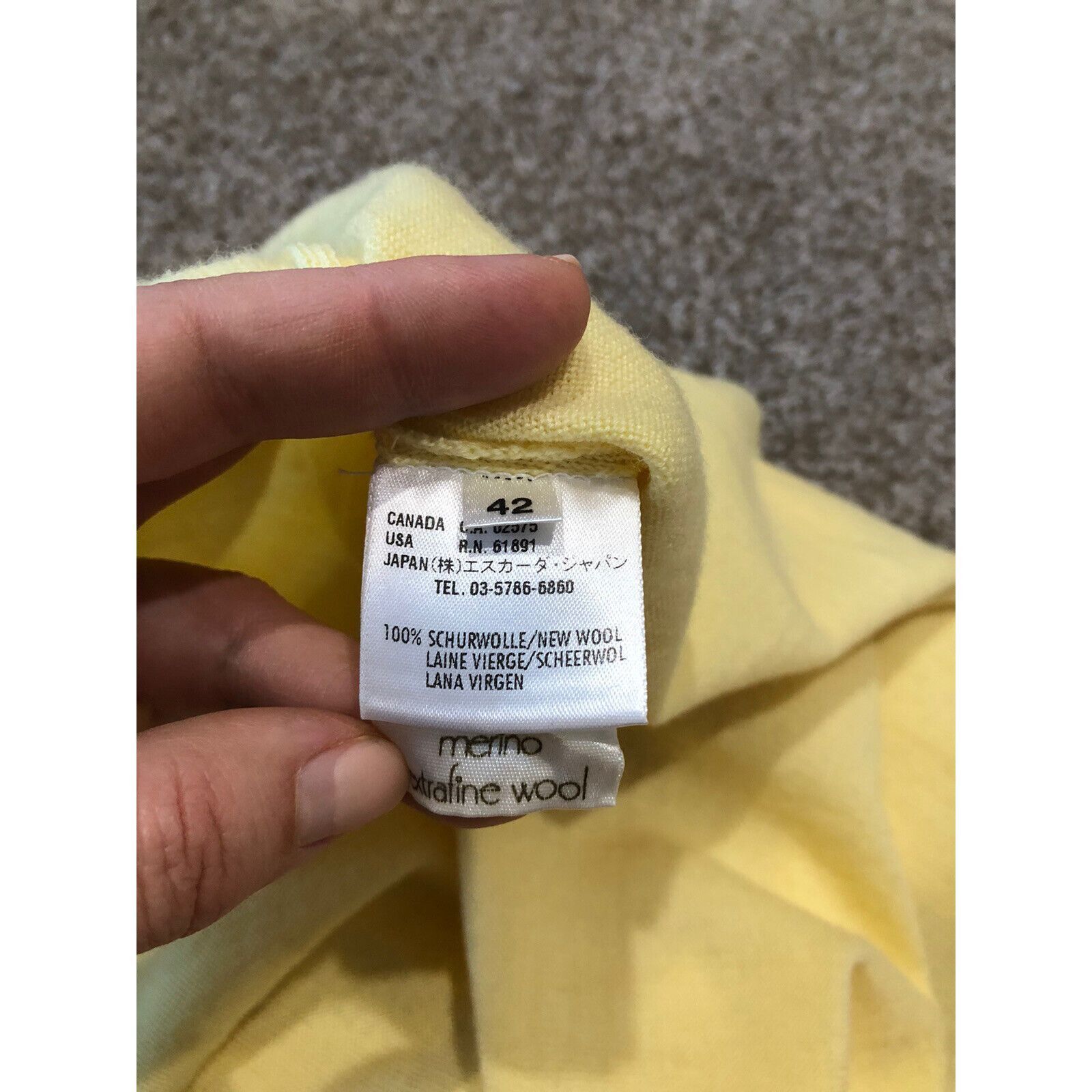 Escada Escada Top Sweater Tank Thin Knit Sleeveless Yellow Wool Siz Size M / US 6-8 / IT 42-44 - 6 Thumbnail