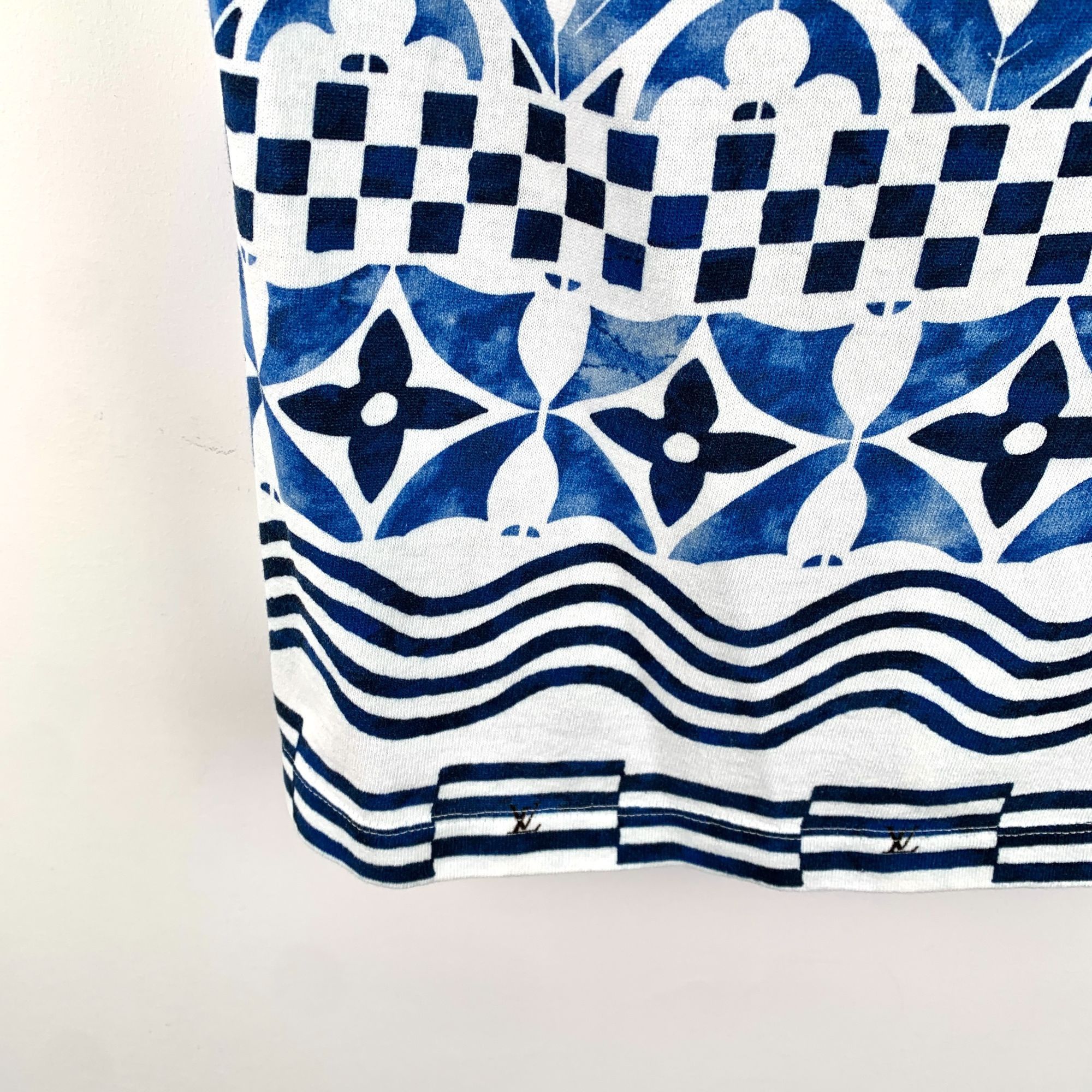 Louis Vuitton Louis Vuitton Blue Striped Monogram Patchwork Cotton Strappy Size L / US 10 / IT 46 - 5 Thumbnail