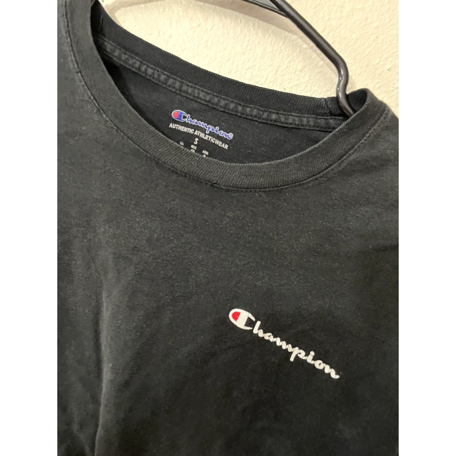 Champion CHAMPION Long Sleeve Pullover Logo T-Shirt, Black, Size S, Men's Athletic Wear Size US S / EU 44-46 / 1 - 2 Thumbnail