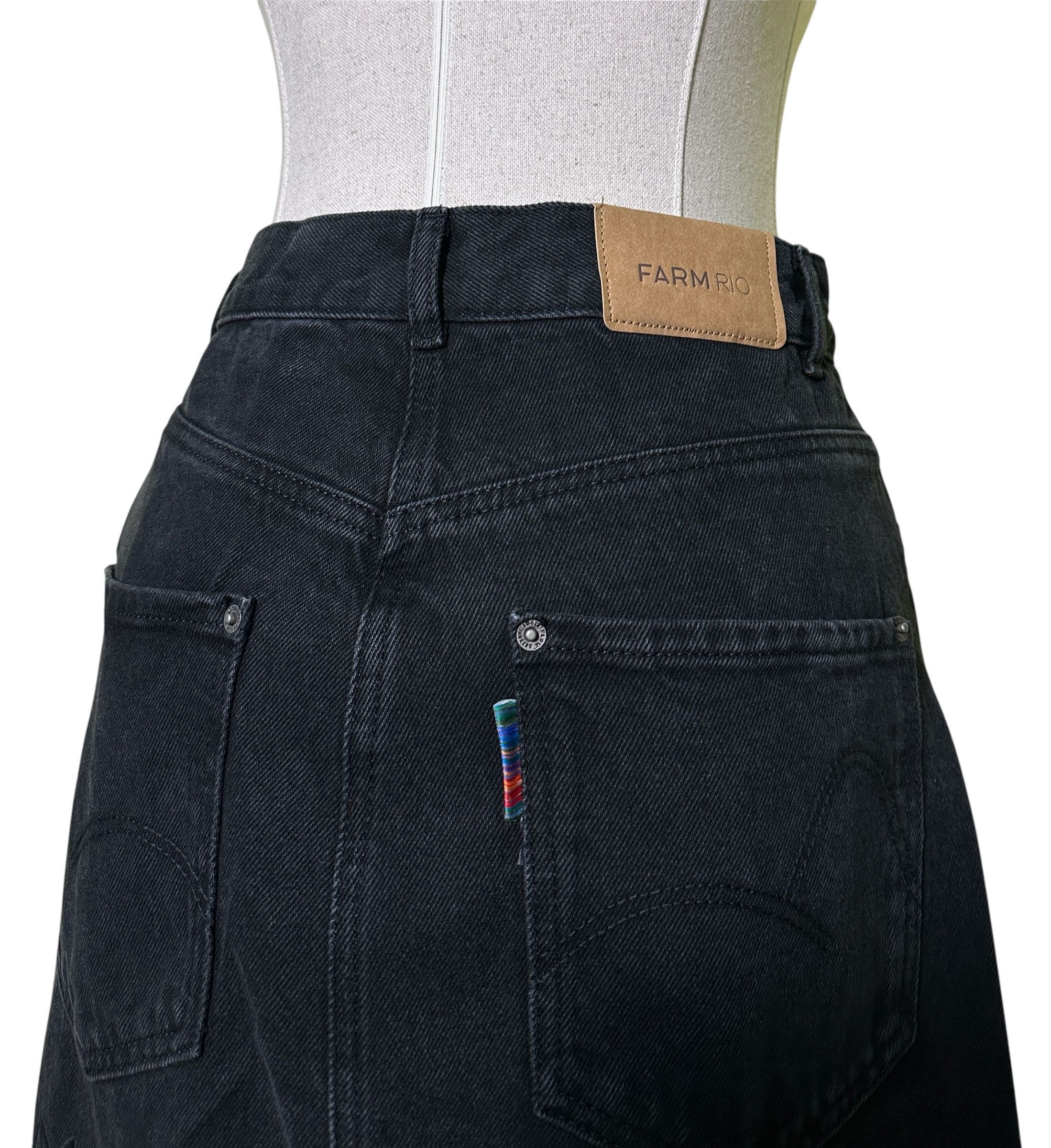 Farm Rio Black denim skirt Size 28" / US 6 / IT 42 - 5 Thumbnail