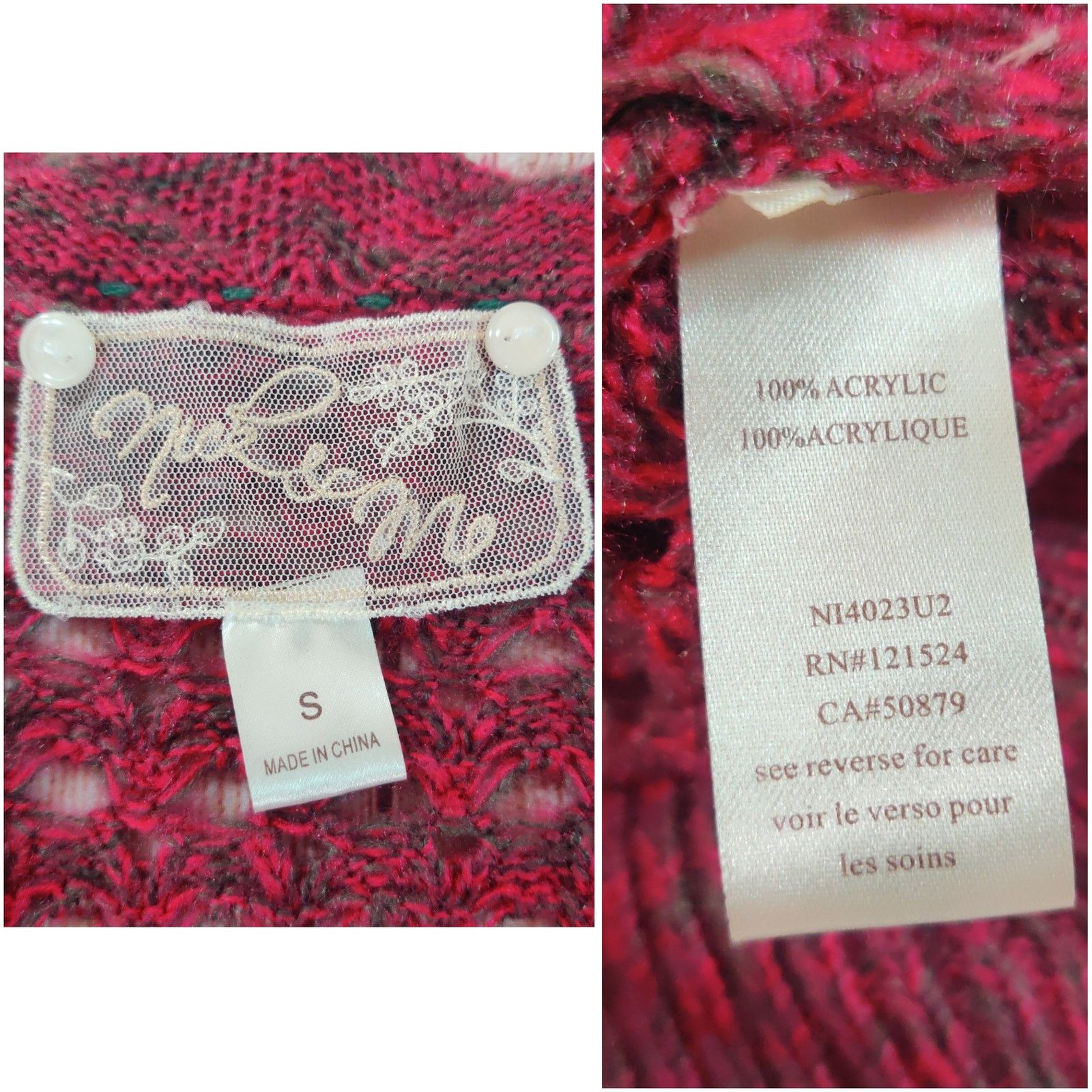 Anthropologie Nick & Mo crochet faux wrap V-neck sweater sz S Size S / US 4 / IT 40 - 7 Thumbnail