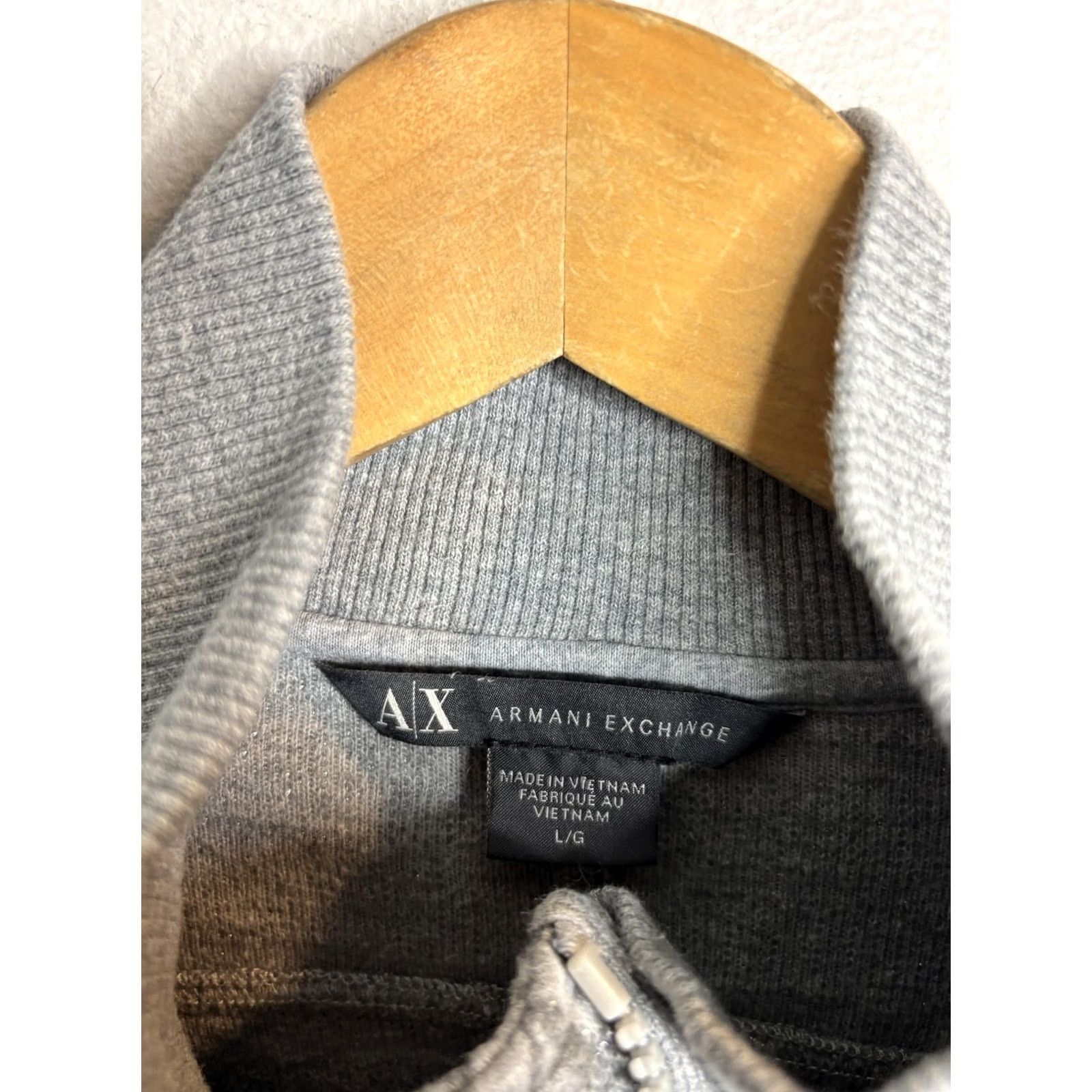 Armani Exchange Armani Exchange Sweater Womens Small Gray Full Zip Monogram Logo Stand Collar Size S / US 4 / IT 40 - 4 Thumbnail