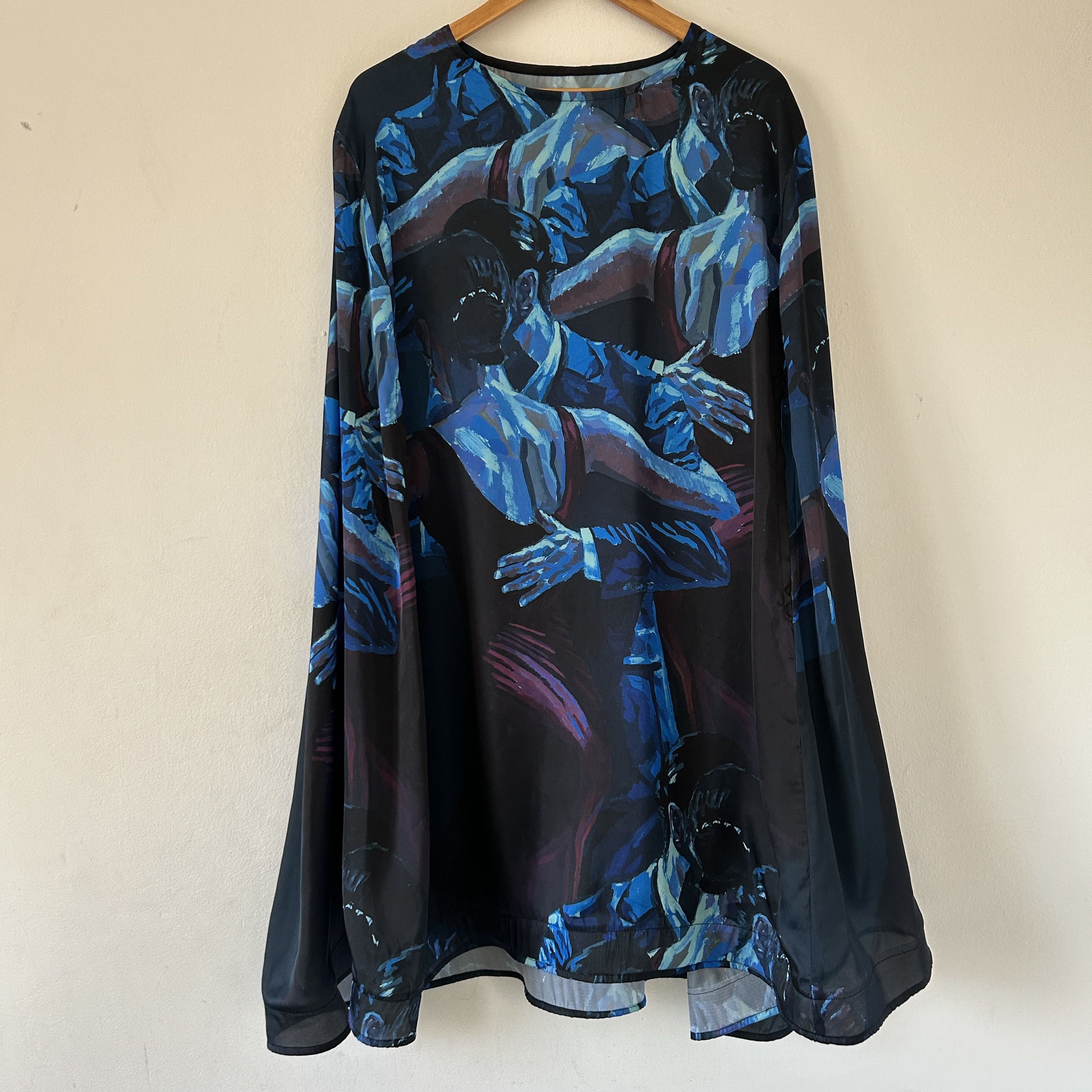 Designer × Handmade Designer handmade couple dance print cocktail cape dress Size ONE SIZE - 7 Thumbnail