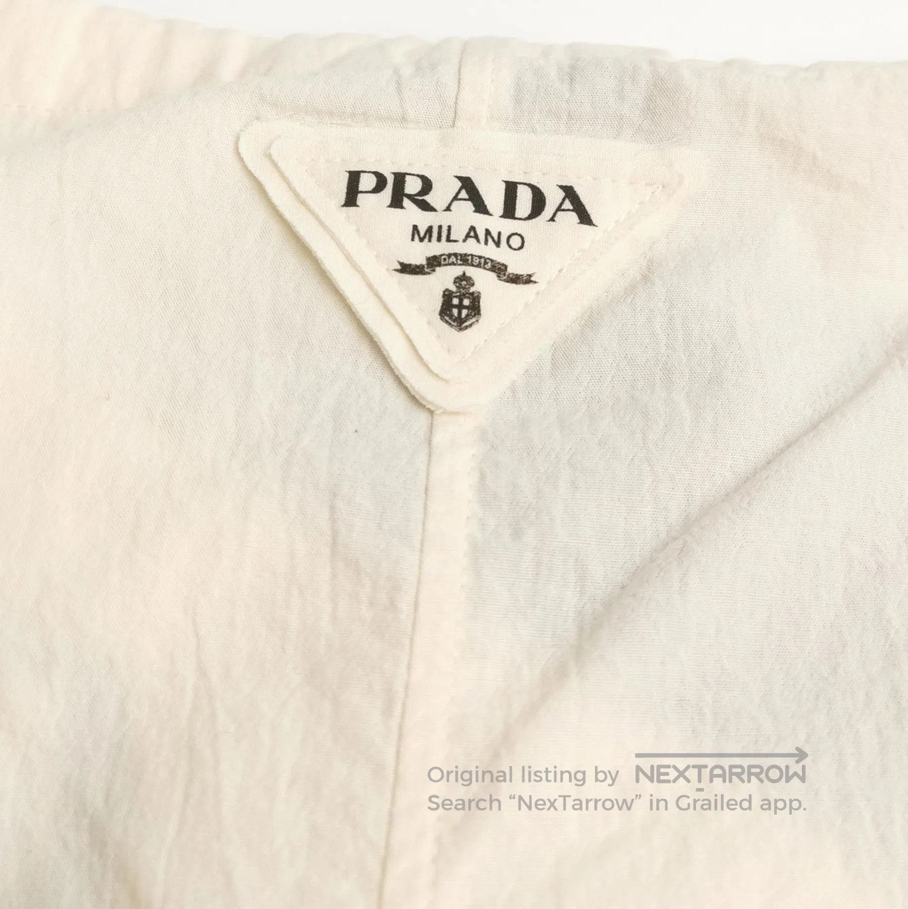 Prada Prada Logo Cotton Shorts in Cream . Size 39" - 3 Thumbnail