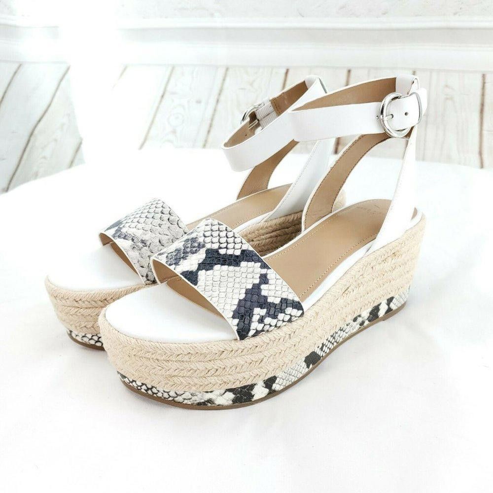 Designer Marc Fisher Womens Gigli Black White Snake Sandal Size 9.5 M Size US 9.5 / IT 39.5 - 2 Thumbnail