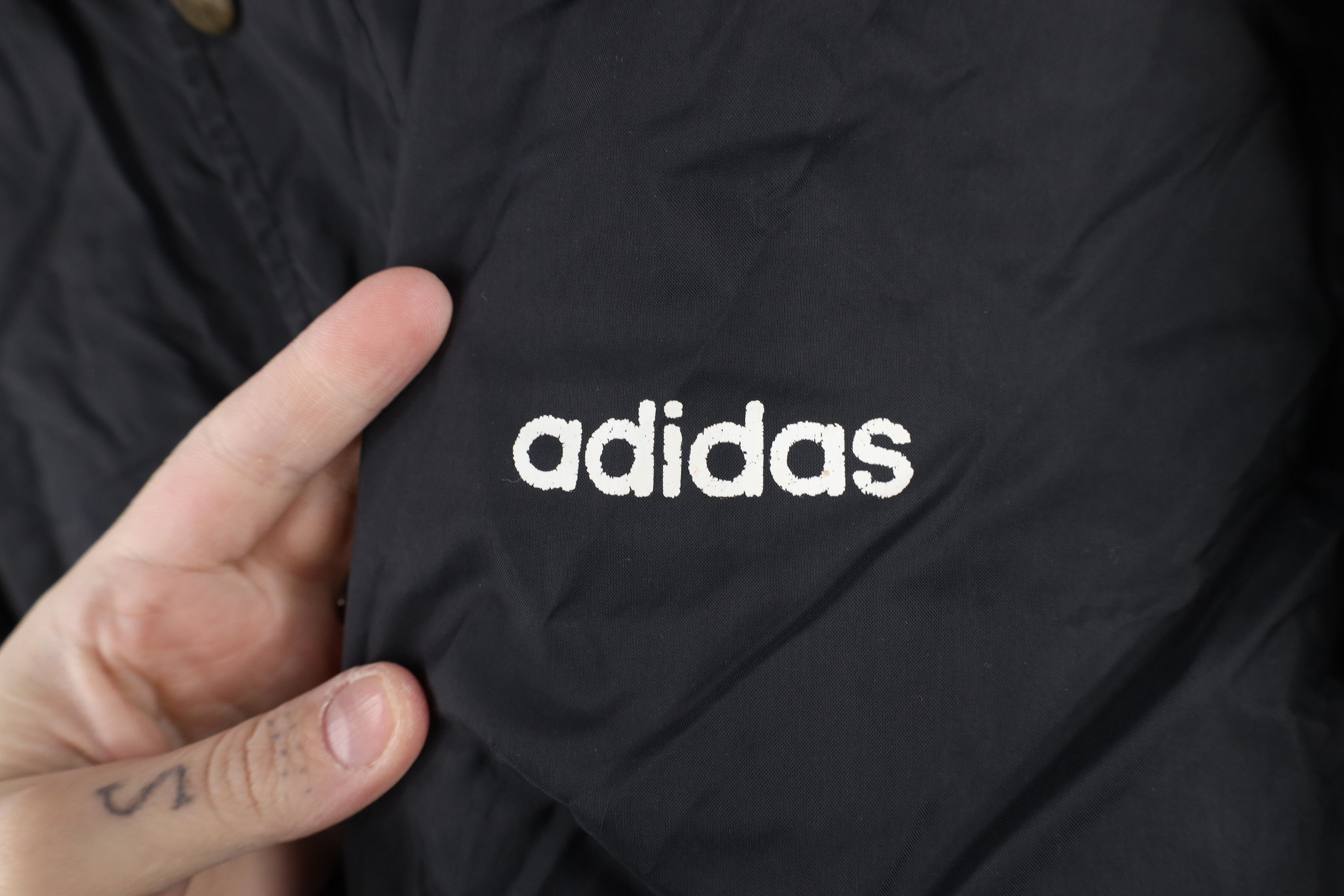 Adidas × Vintage Vintage 90s Adidas Lined Hooded Parka Windbreaker Jacket Size US XL / EU 56 / 4 - 4 Thumbnail