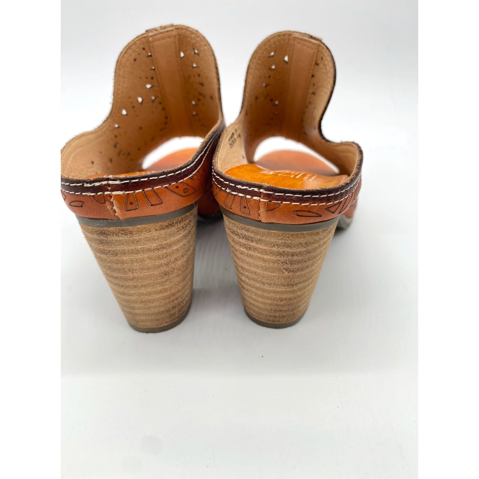 Vintage Spring Step L’artiste X Floral Sandal Women Leather Brown Size 38 US 7.5 Slip-On Shoes Size US 8 / IT 38 - 4 Thumbnail