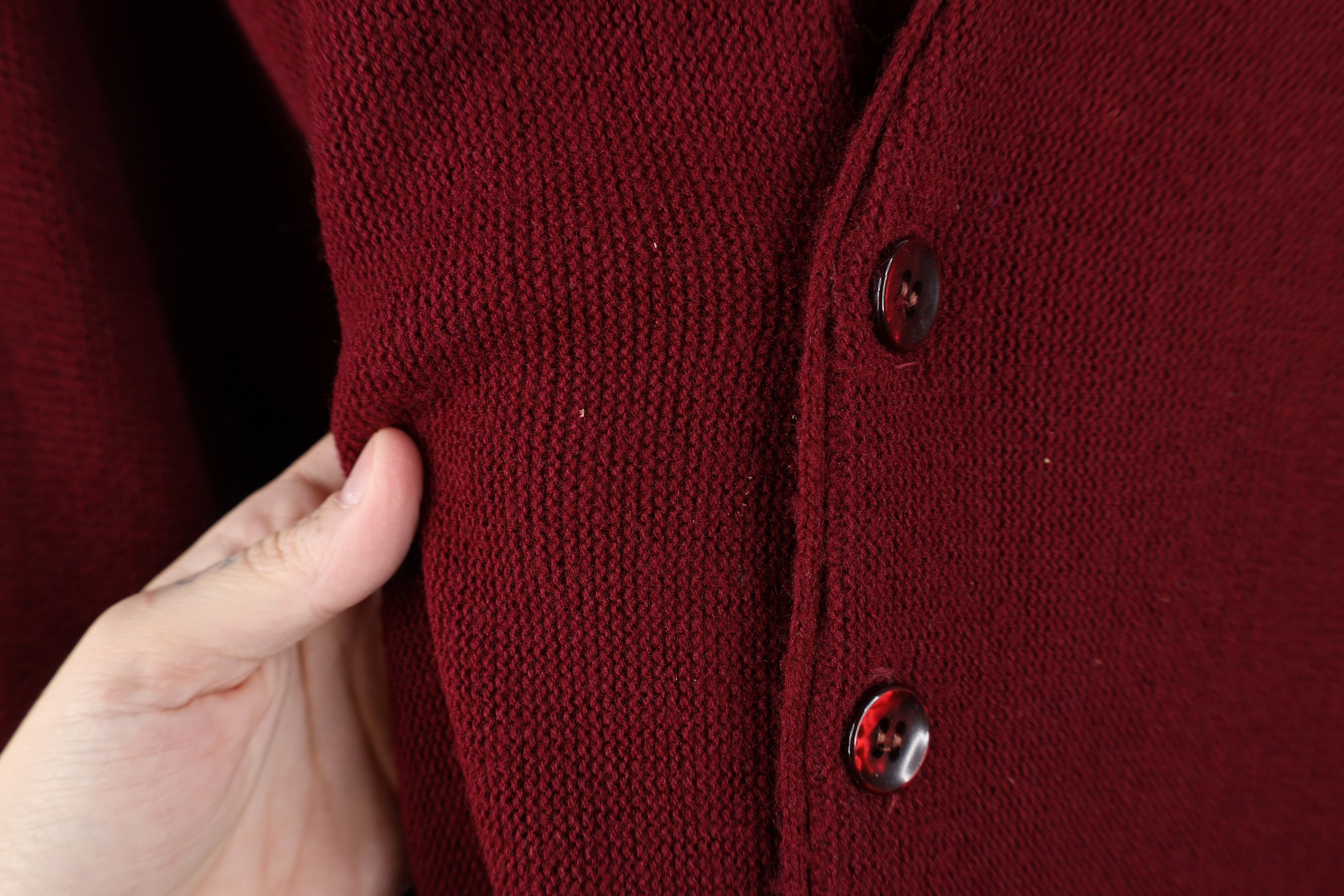Vintage Vintage 60s Streetwear Knit Cardigan Sweater Burgundy USA Size US M / EU 48-50 / 2 - 5 Thumbnail