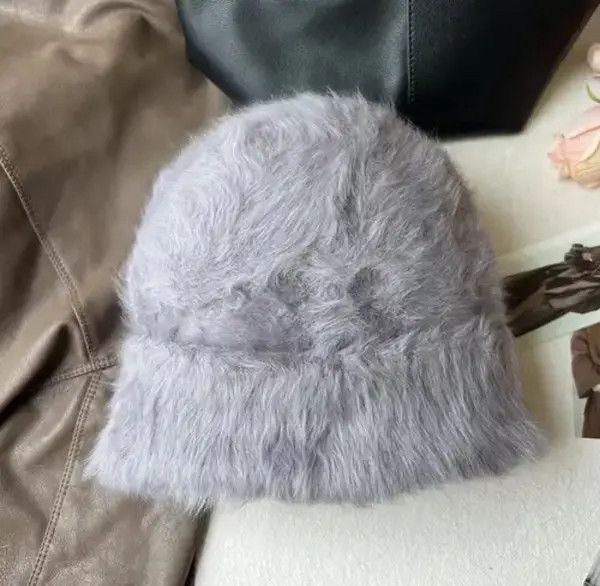 Japanese Brand Hirose x Etou Fashion Fluffy Rabbit Fur Beanie Hat Size ONE SIZE - 2 Thumbnail