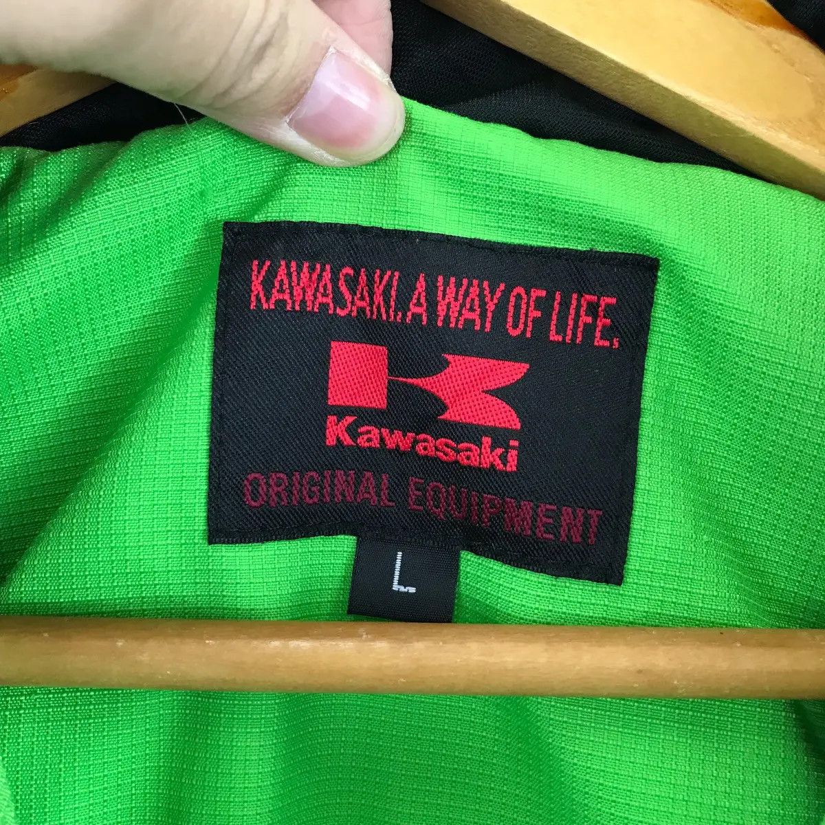 Vintage Vtg 90’ KAWASAKI JAPAN MOTORCYCLE Jacket Windbreaker Size US L / EU 52-54 / 3 - 4 Thumbnail