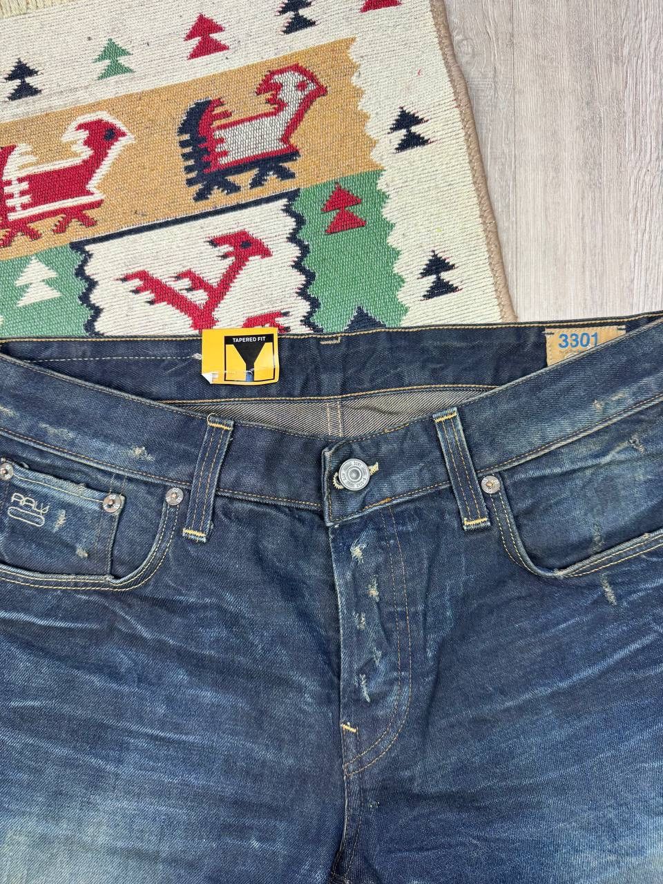 G-Star × Japanese Brand NEW!!! G Star 3301 Faded Distressed Rare Jeans Size US 33 - 6 Thumbnail