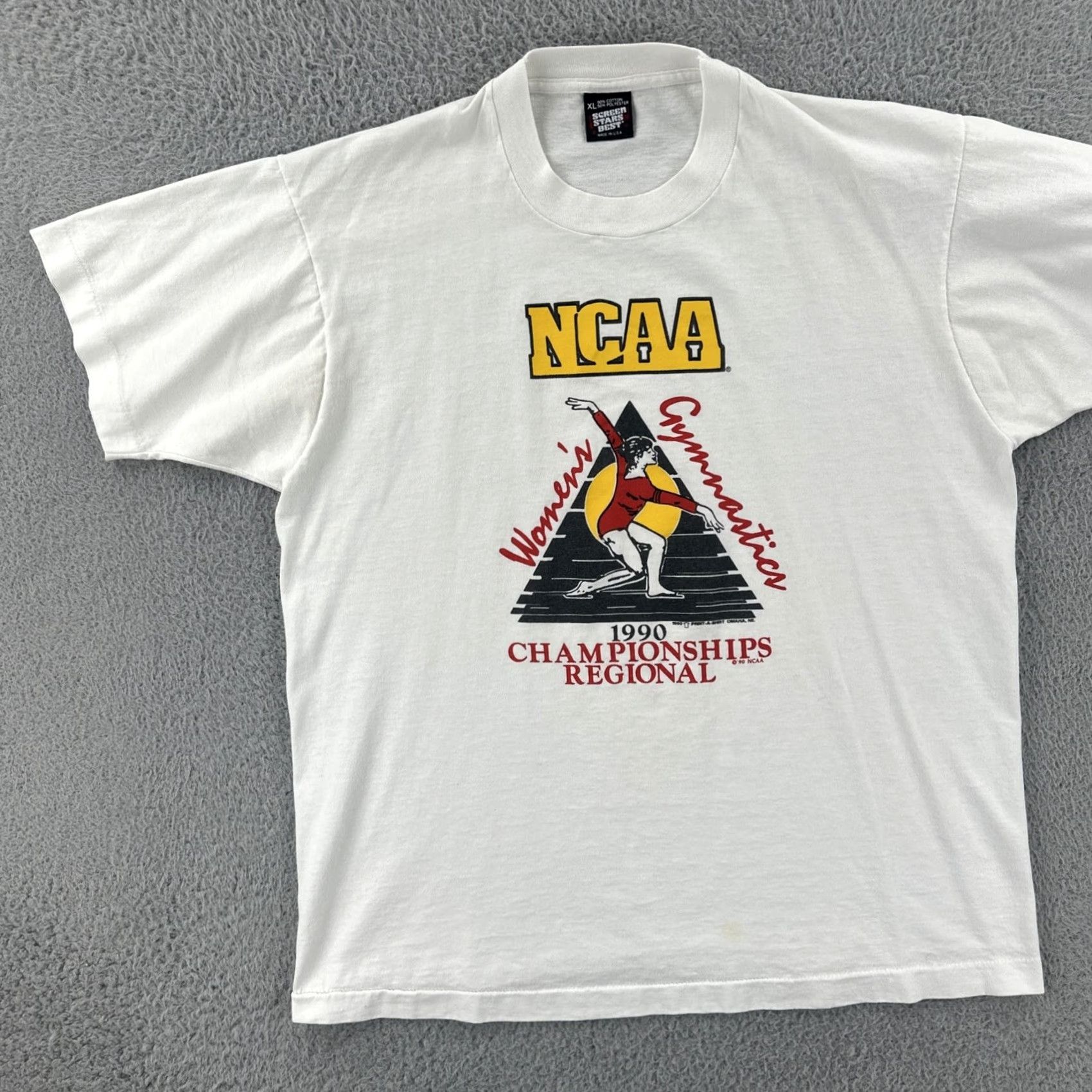 Vintage VINTAGE Screen Stars XL White Single Stitch USA Made 1990 NCAA Women’s Gymnastics Shirt Mens Size XL / US 12-14 / IT 48-50 - 3 Thumbnail