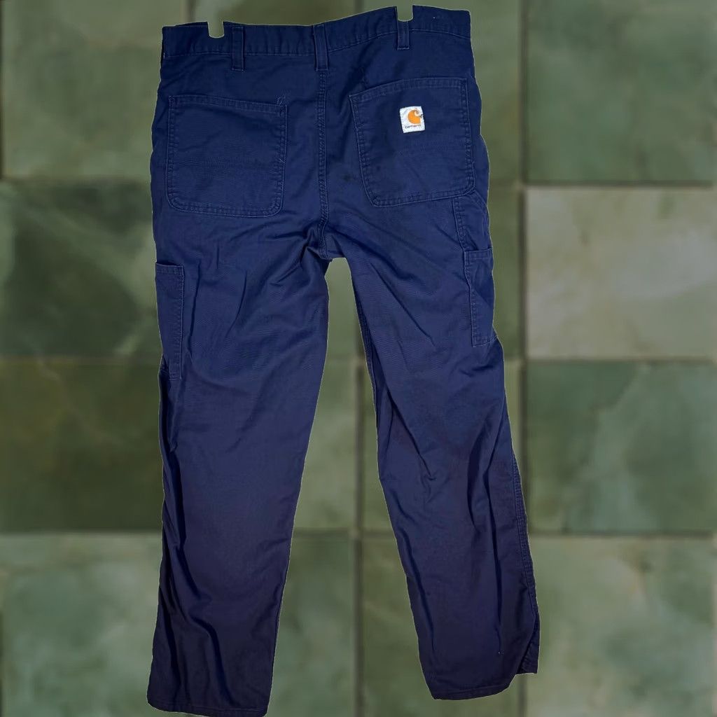Carhartt Carhartt Carpenter Pants Men 34x32 Navy Canvas Workwear Dungaree Fit Size US 34 / EU 50 - 1 Thumbnail