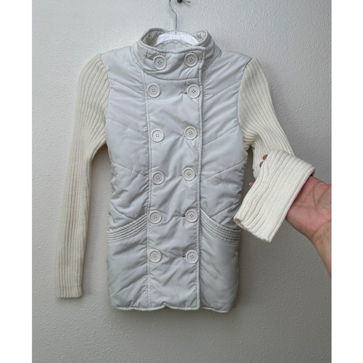 Other JJAlways Cream/White Mixed Media Double-Breasted Jacket US S Size S / US 4 / IT 40 - 3 Thumbnail
