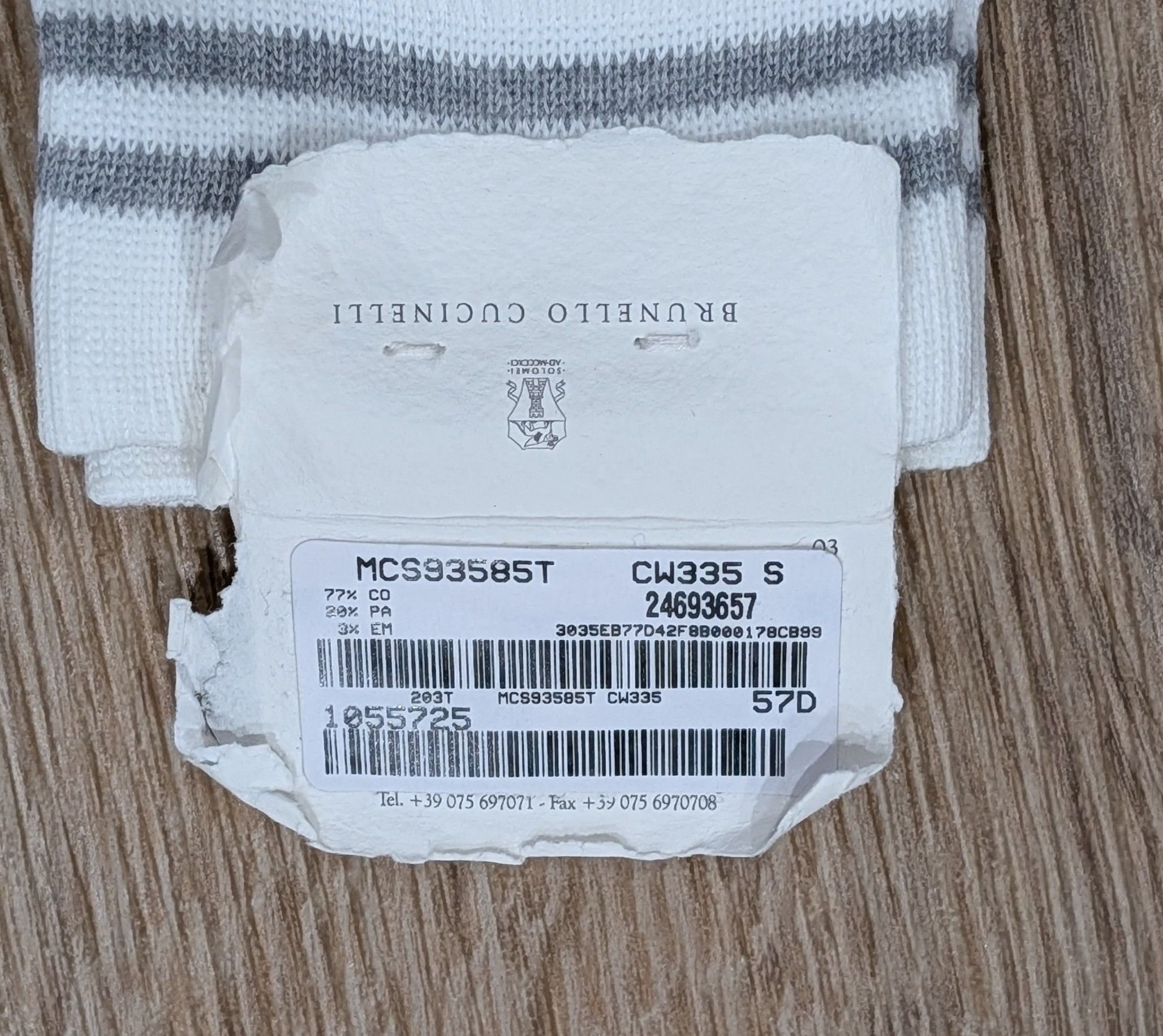Brunello Cucinelli Brunello Cucinelli Striped Logo Crew Socks White/Gray Small Size ONE SIZE - 4 Thumbnail