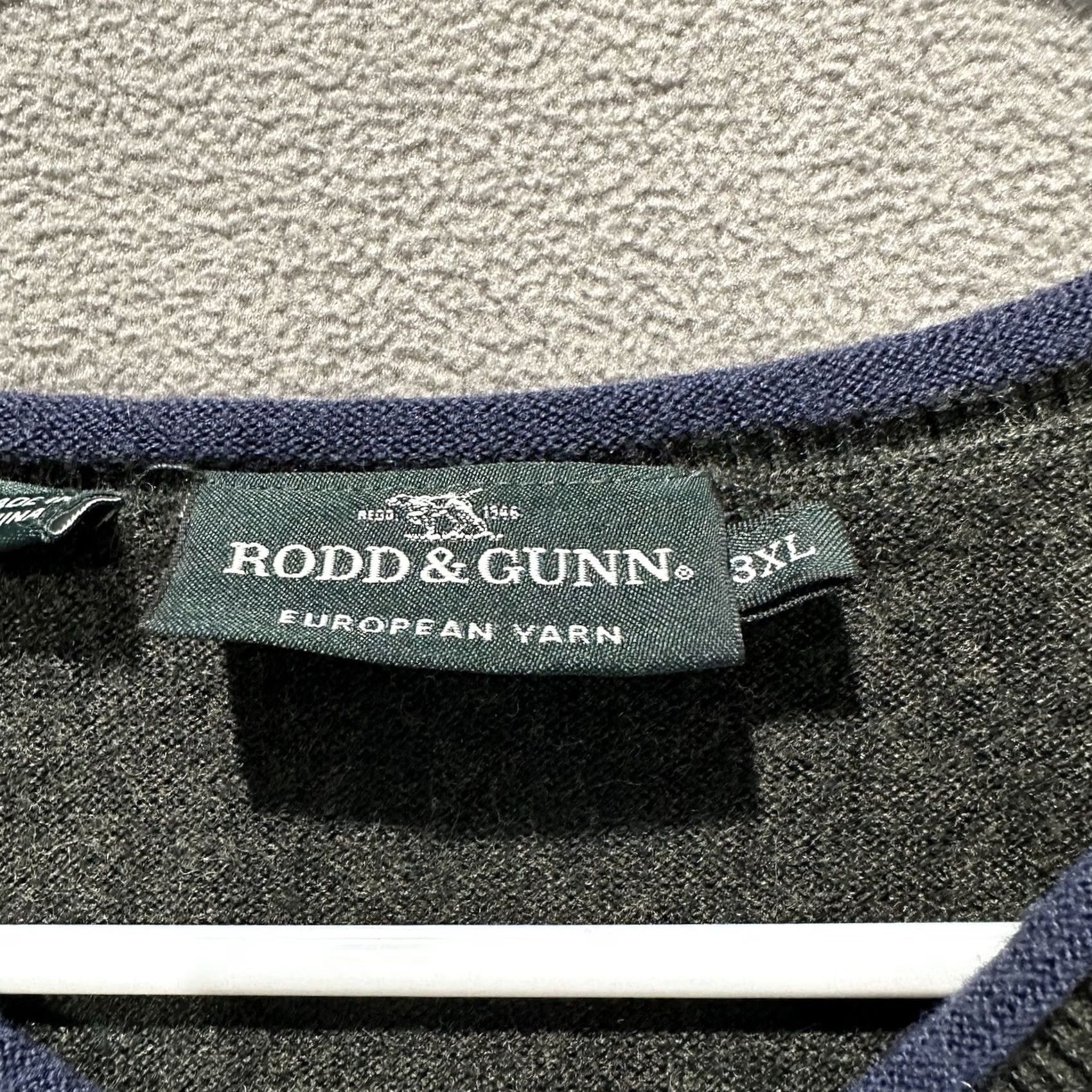 Rodd & Gunn Rodd Gunn Sweater Men Green Merino Wool V-neck Roll Neck Pocket 3XL (Fits Large) Size US XXL / EU 58 / 5 - 4 Thumbnail