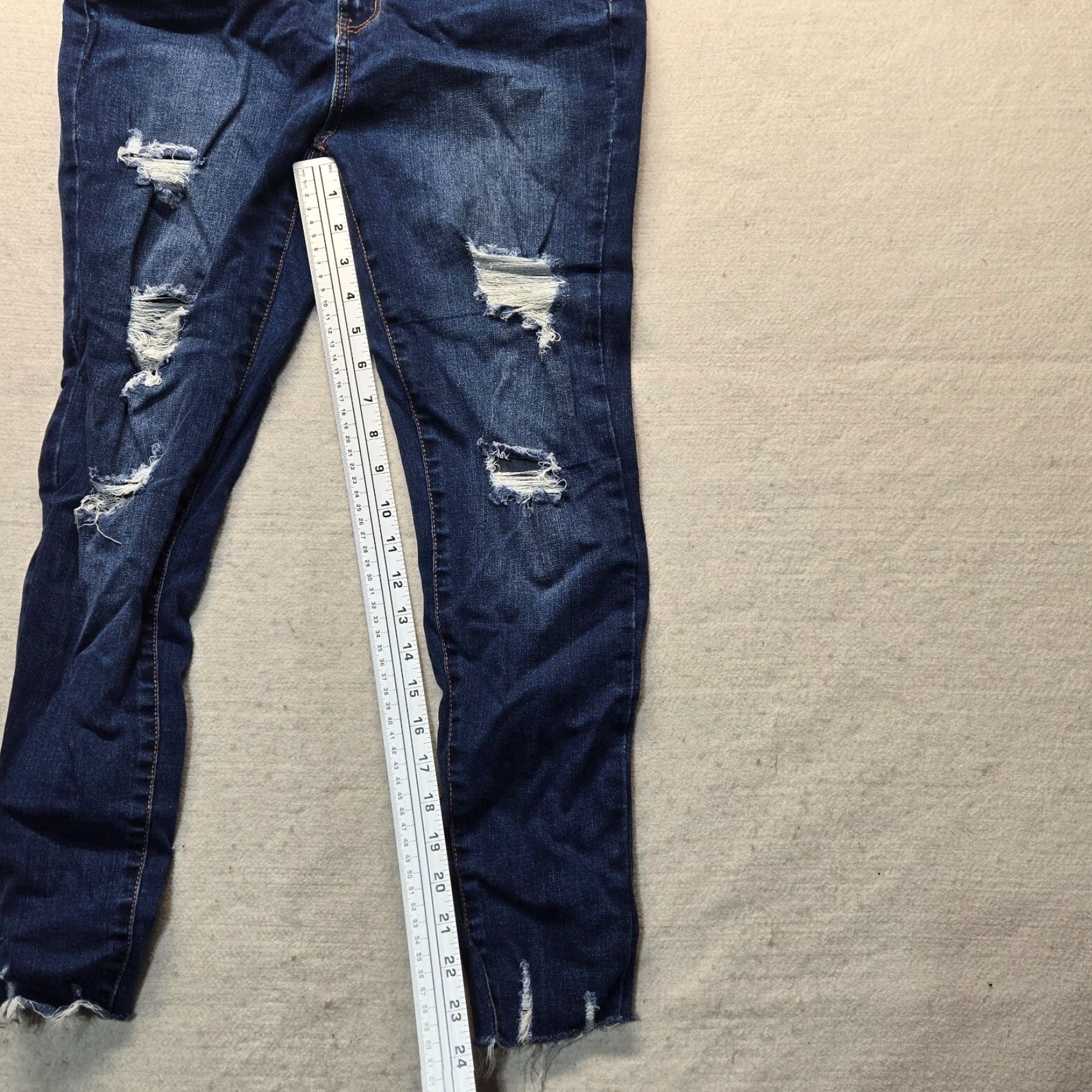 Denime Wax Jean Jeans Adult 11 / 30 Distressed Denim Blue Women's USA Size 32" / US 10 / IT 46 - 6 Thumbnail