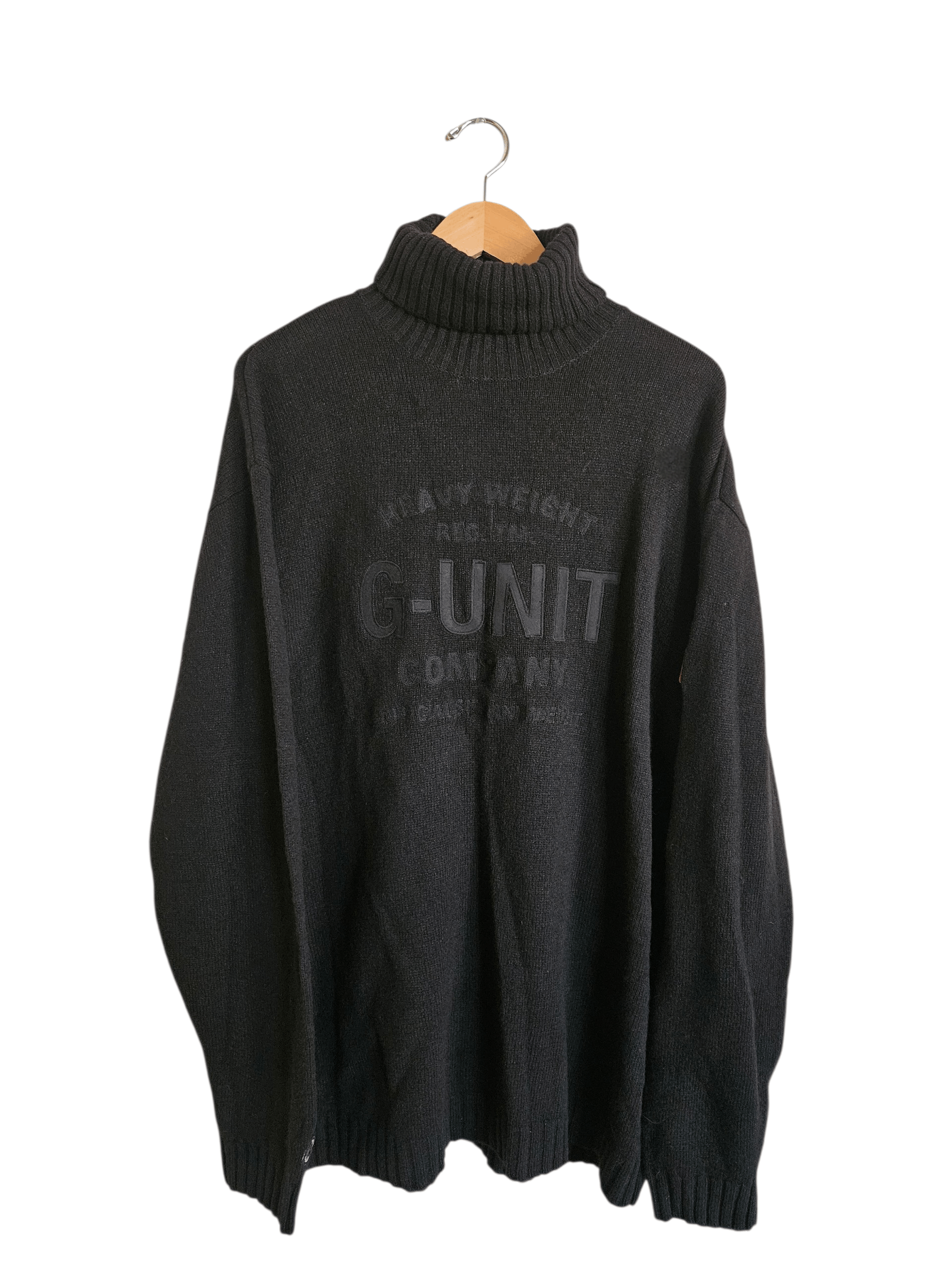 G-Unit Vintage Mens G-Unit Lambswool Black Turtleneck Sweater 2XL Size US XXL / EU 58 / 5 - 3 Thumbnail