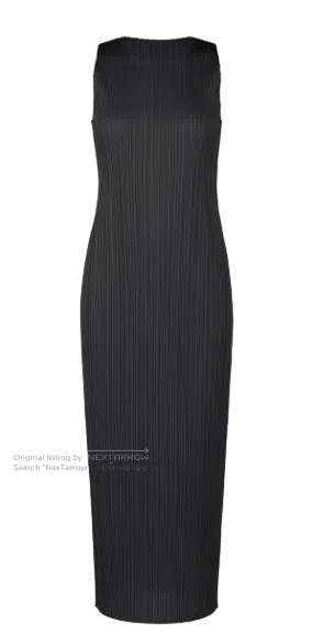 Issey Miyake Issey Miyake Black Pleated Dress Size XL / US 12-14 / IT 48-50 - 1 Thumbnail
