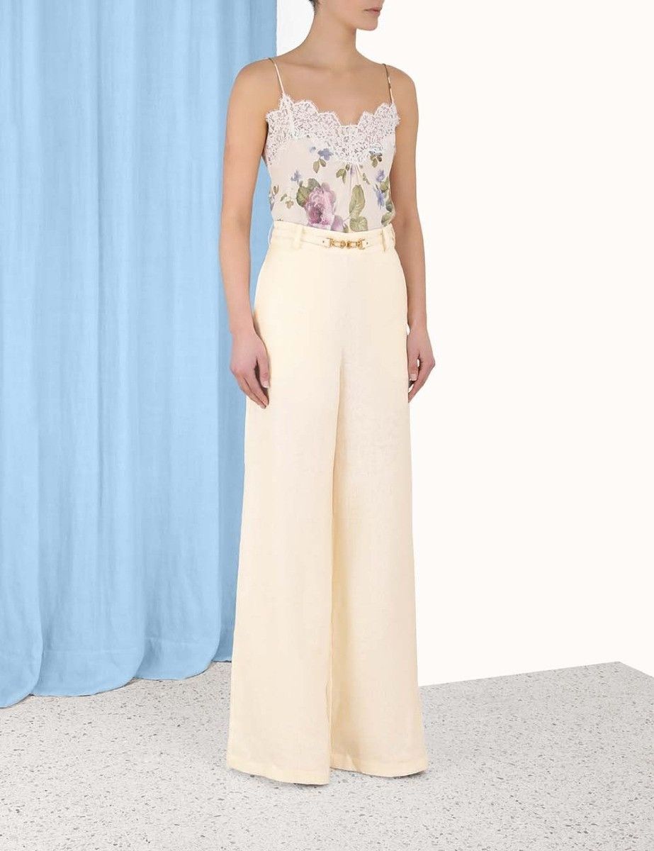 Zimmermann oc11z0425 Luminosity Wide Leg Pant in Ivory Size 28" / US 6 / IT 42 - 3 Thumbnail