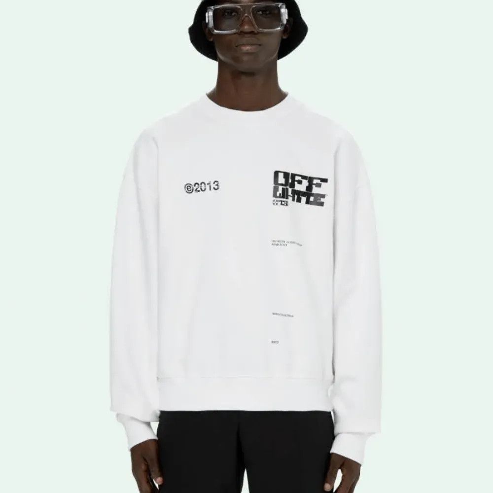 Off-White White Tech Marker Arrows Logo Oversized Sweatshirt Size US M / EU 48-50 / 2 - 3 Thumbnail