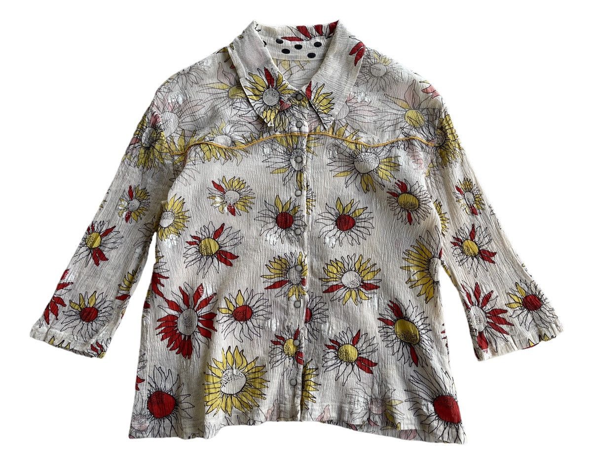 Issey Miyake Tsumori Chisato Pleats Please Flower Shirt Size S / US 4 / IT 40 - 2 Thumbnail