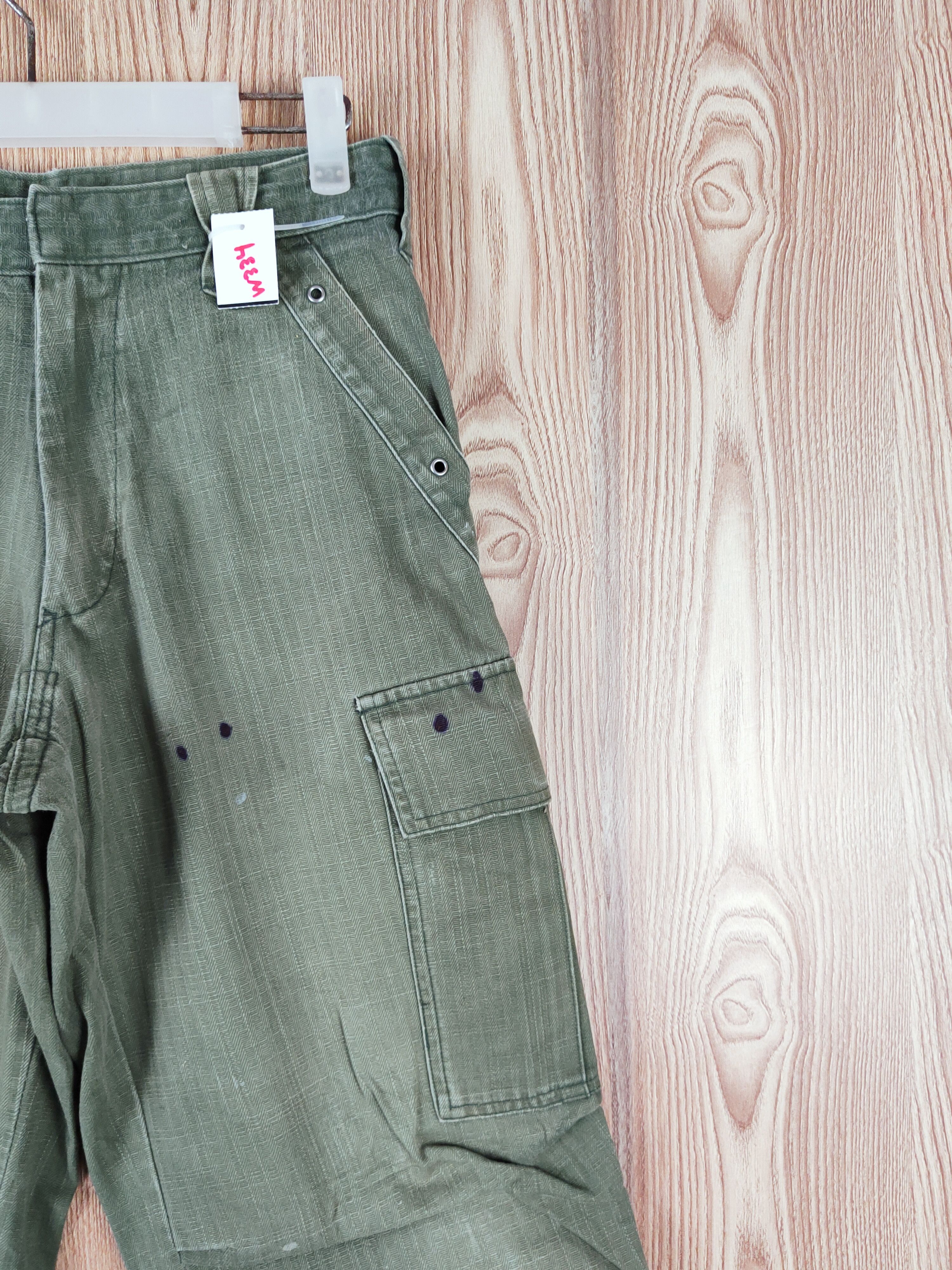 Japanese Brand Tora Green Faded Multipocket Tactical Cargo Pants #W334 Size US 28 / EU 44 - 5 Thumbnail