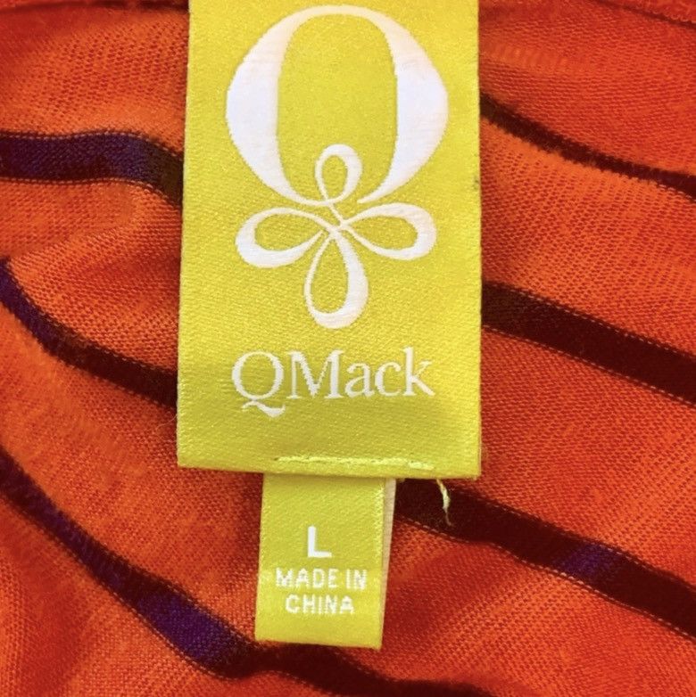 Other QMack Orange & Black Striped Top Women’s Large Stretch Size L / US 10 / IT 46 - 3 Thumbnail