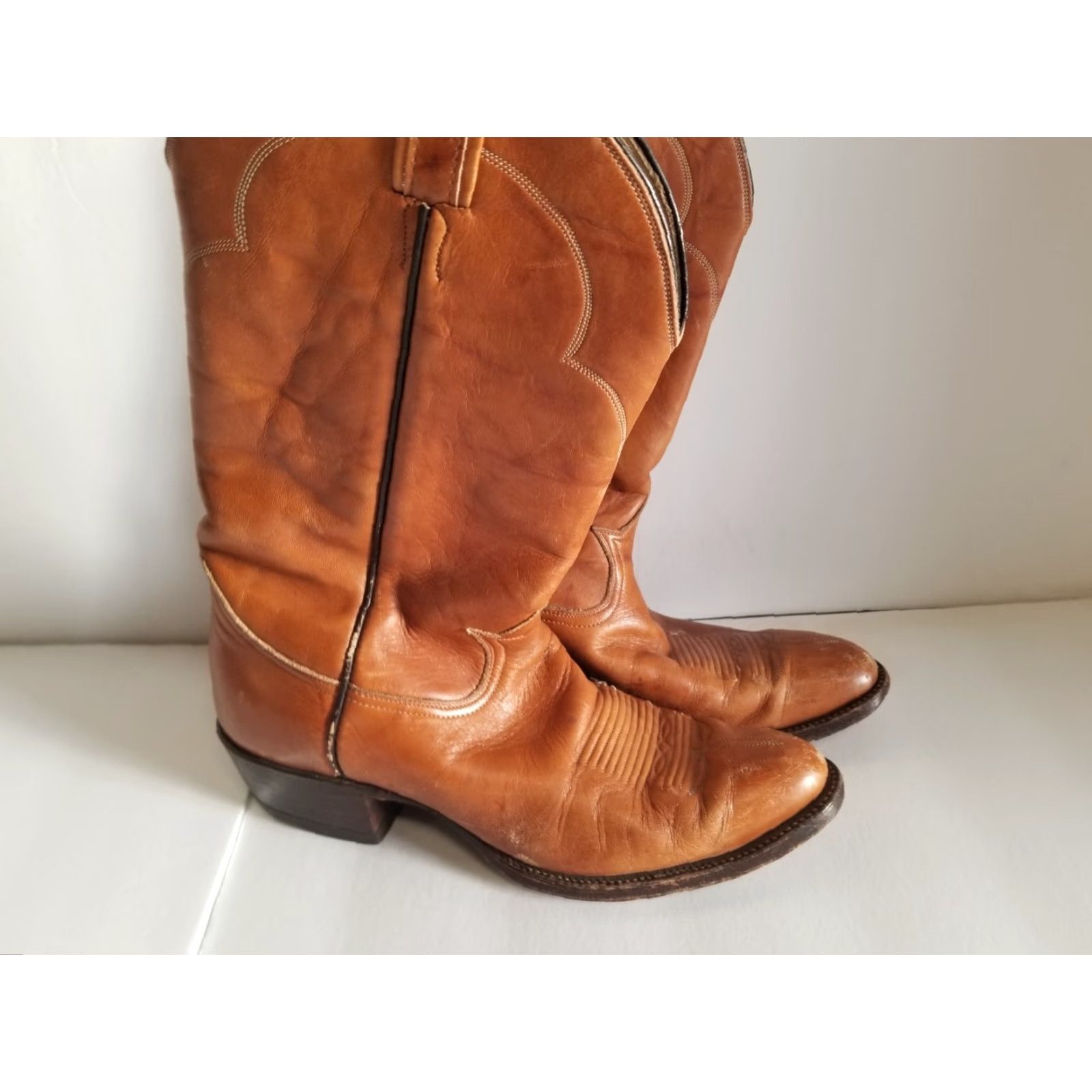 Tony Lama TONY LAMA Western Boots Leather Pointed-Toe 9.5 A Fits 8.5 - 9 Brown Mens Boots Cowboy 5084 Size US 10 / EU 43 - 2 Thumbnail