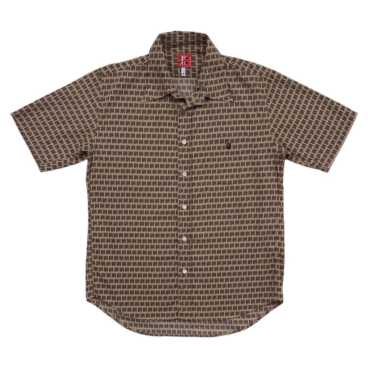 Bape BA Monogram Button Up S/S Shirt Size US M / EU 48-50 / 2 - 2 Thumbnail