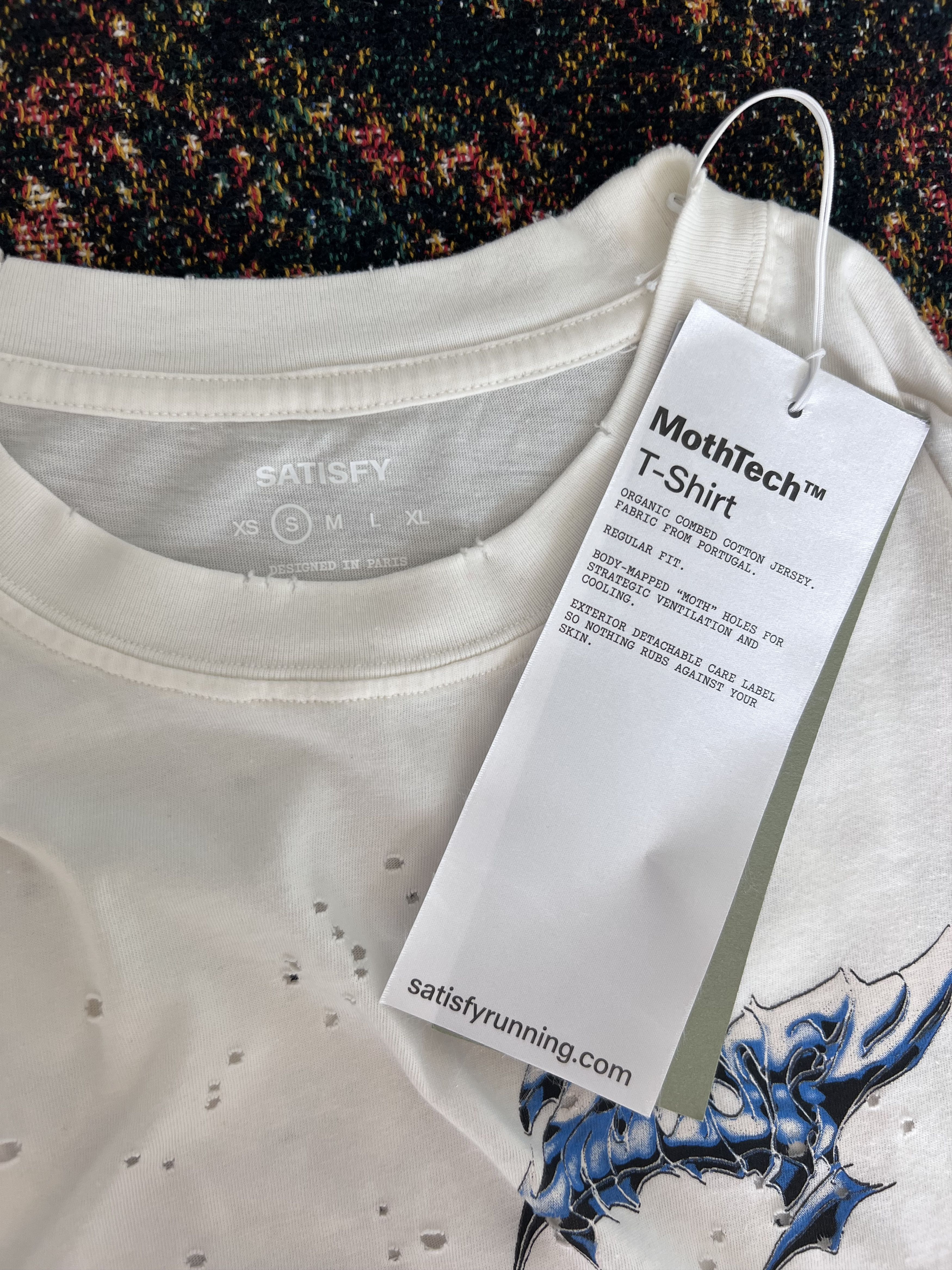 Satisfy Satisfy Running Chrome Logo Mothtech Tee in White Size US S / EU 44-46 / 1 - 7 Thumbnail